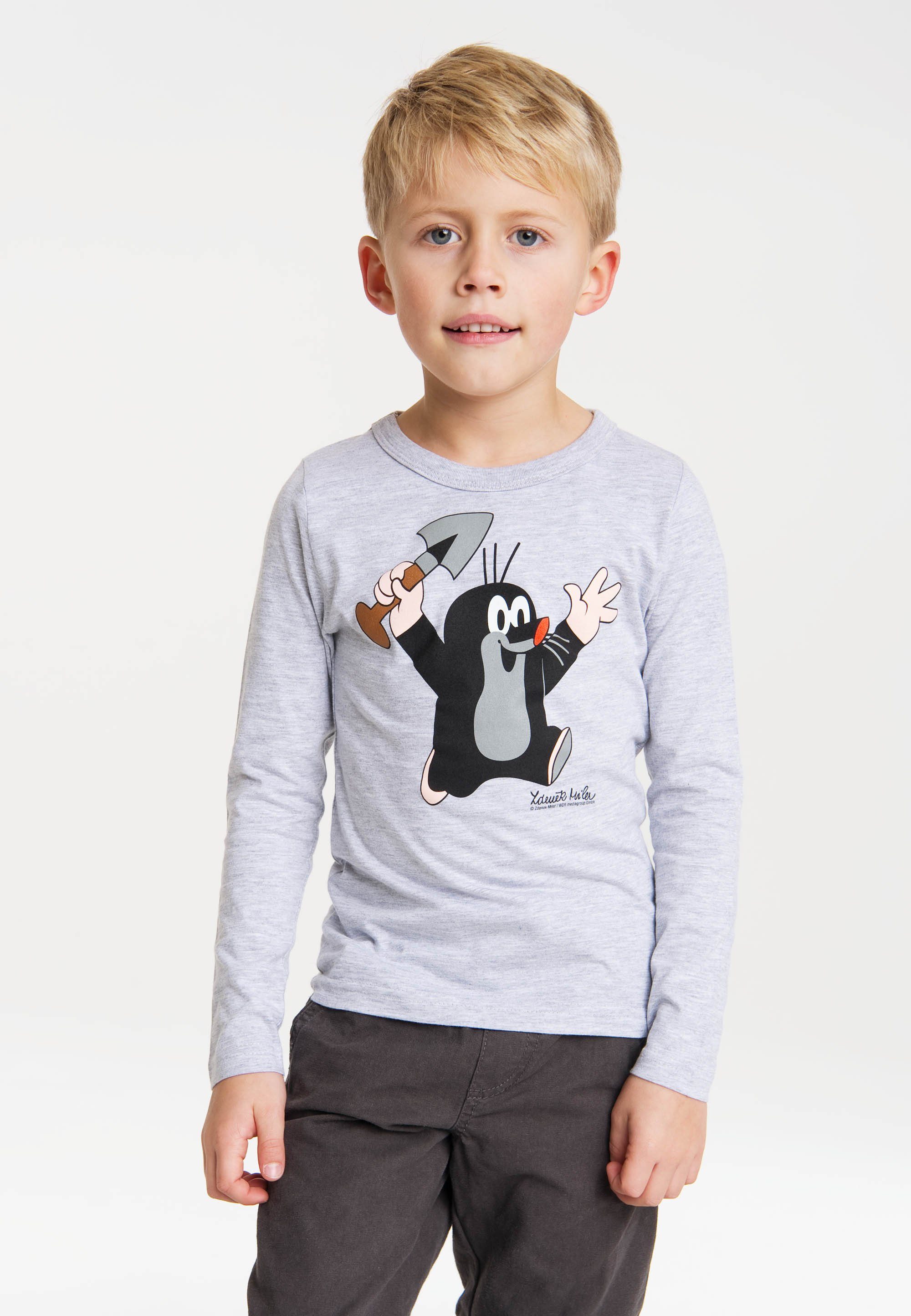 LOGOSHIRT Langarmshirt Der kleine Maulwurf - Juhu mit Der kleine Maulwurf-Aufdruck