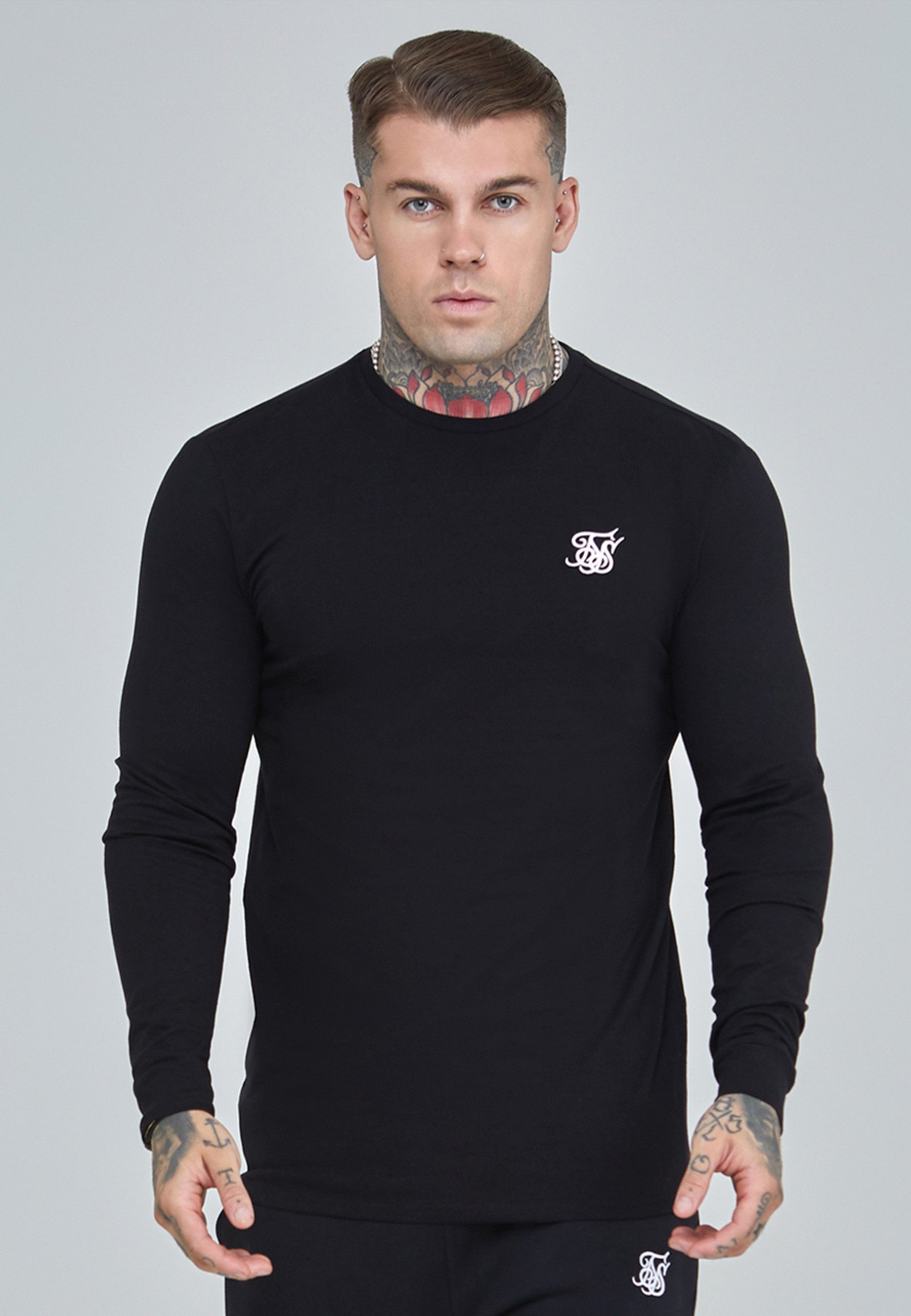 Siksilk T-Shirt SikSilk Herren Essentials Langarm-T-Shirt