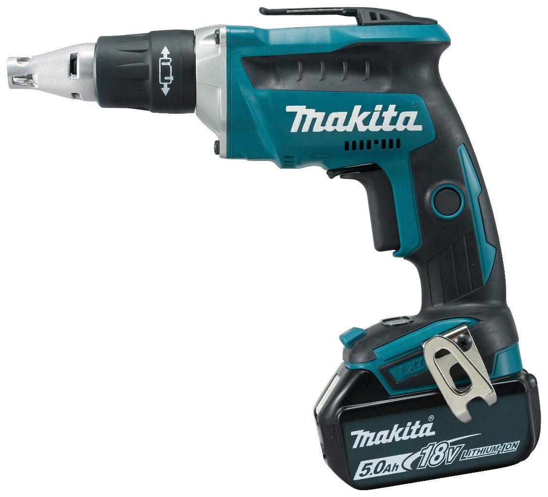 Makita Akku-Schnellbauschrauber DFS452RTJ, 4000 U/min, (Komplett-Set, 6-tlg), inkl. 2 Akkus, Ladegerät und MAKPAK