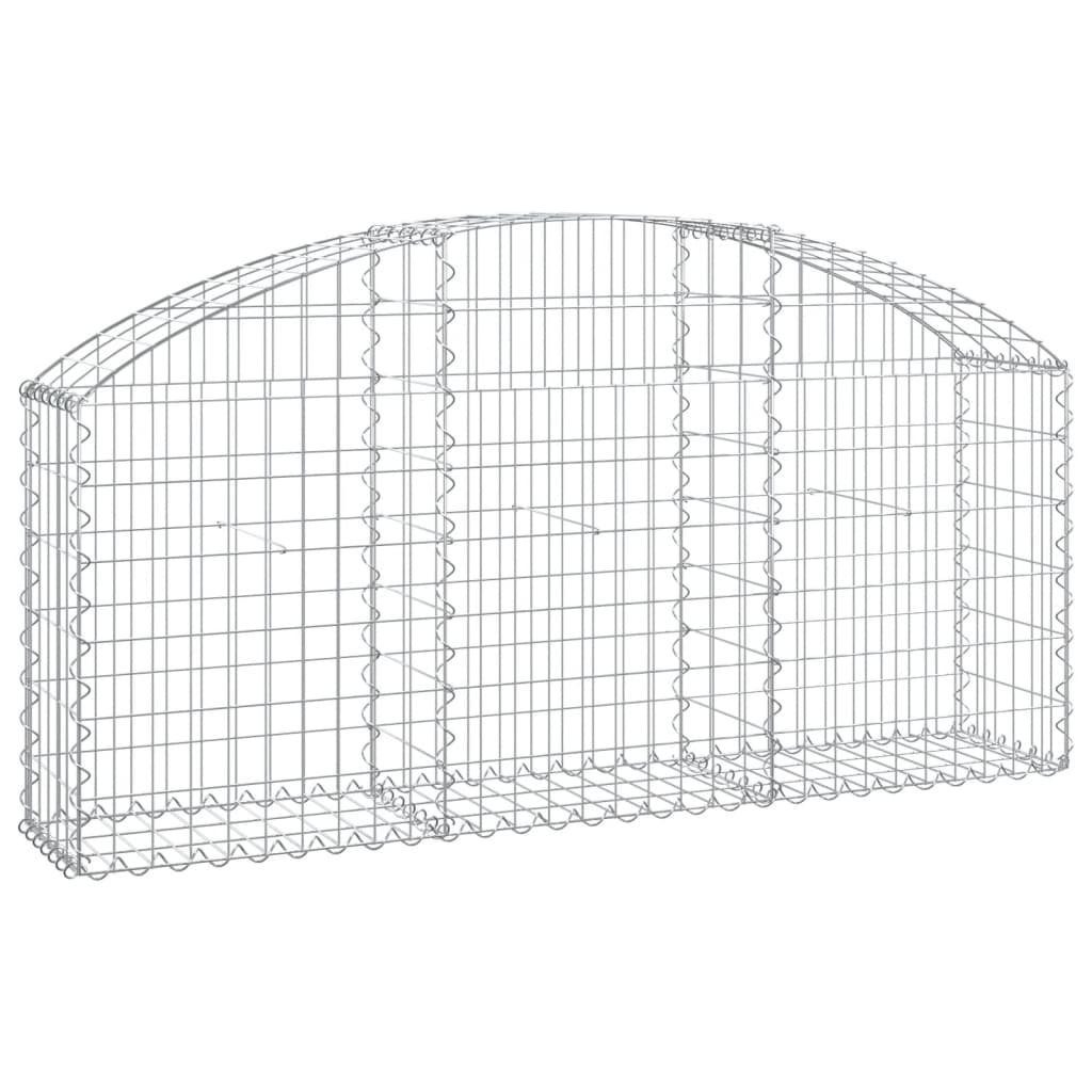 vidaXL Blumentopf Gabione mit Hochbogen 150x30x60/80 cm Verzinktes Eisen (1 St)