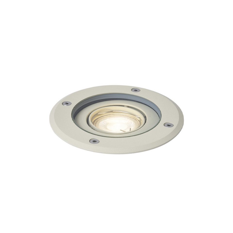 Qazqa Gartenstrahler Delux, ohne Leuchtmittel, GU10, Beige, Modern, Aluminium, 1-flammig