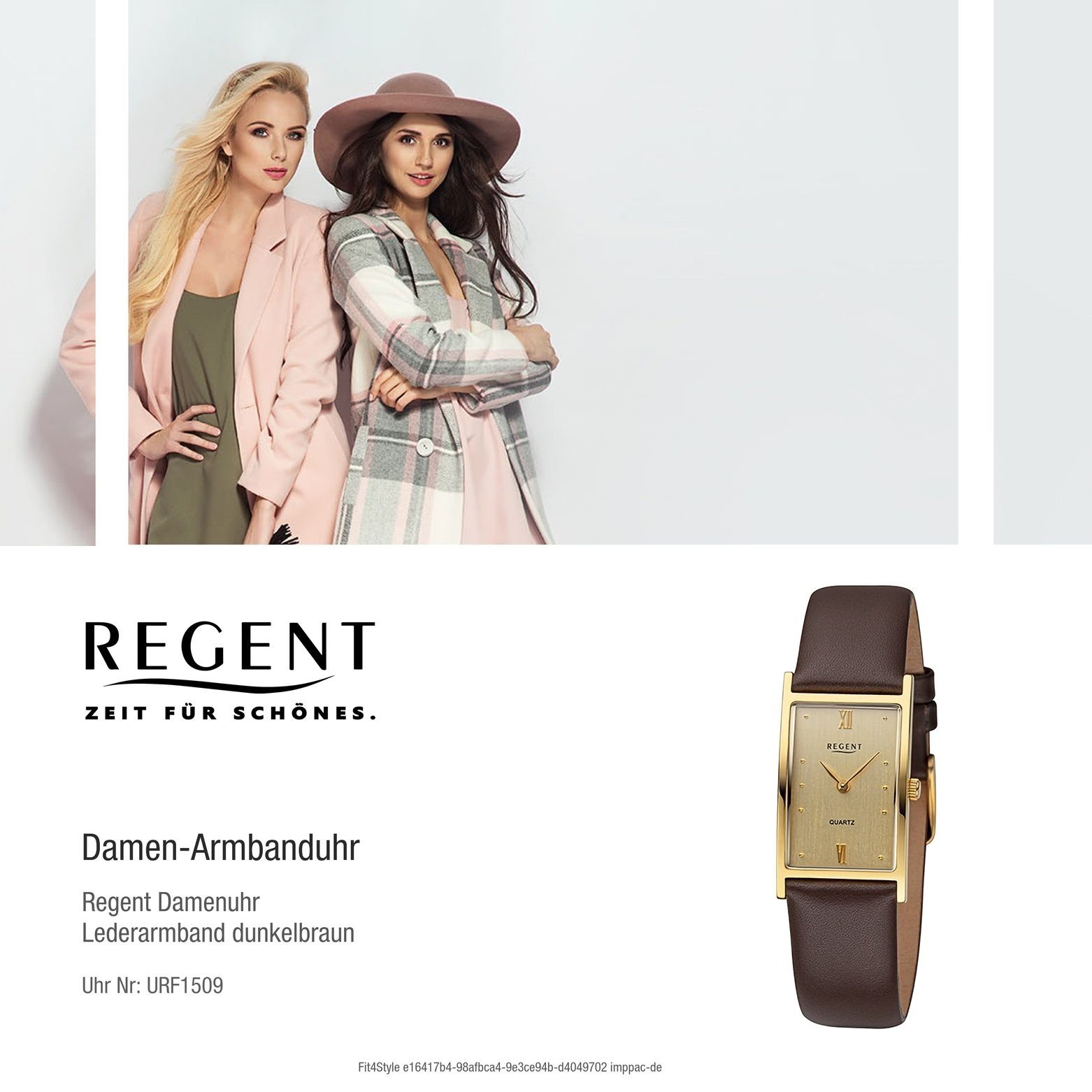 extra Armbanduhr Quarzuhr Damen Damen Armbanduhr groß 21x30mm), Lederarmband Analog, Regent rund, (ca. Regent