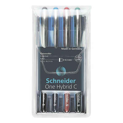 Schneider Tintenroller One Hybrid C 03, (4-tlg), Strichstärke: 0,3 mm, dokumentenecht