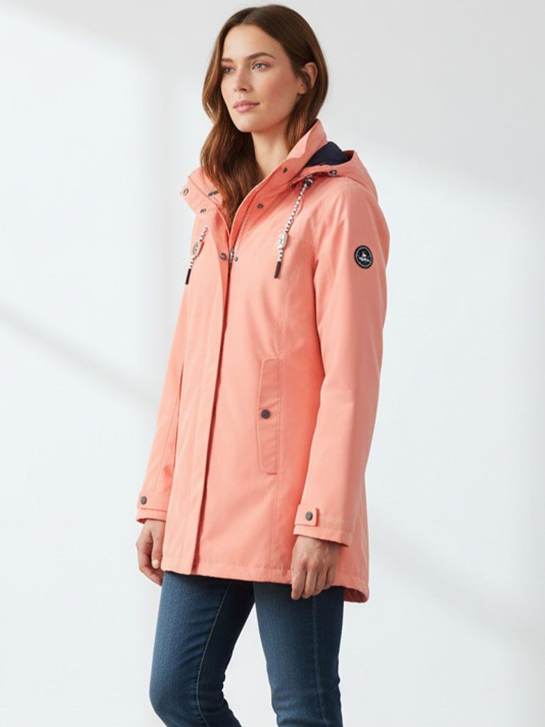 Dry Fashion Funktionsmantel Leer Damen Funktionsjacke Leer mit abnehmbarer Kapuze wasserdicht winddicht