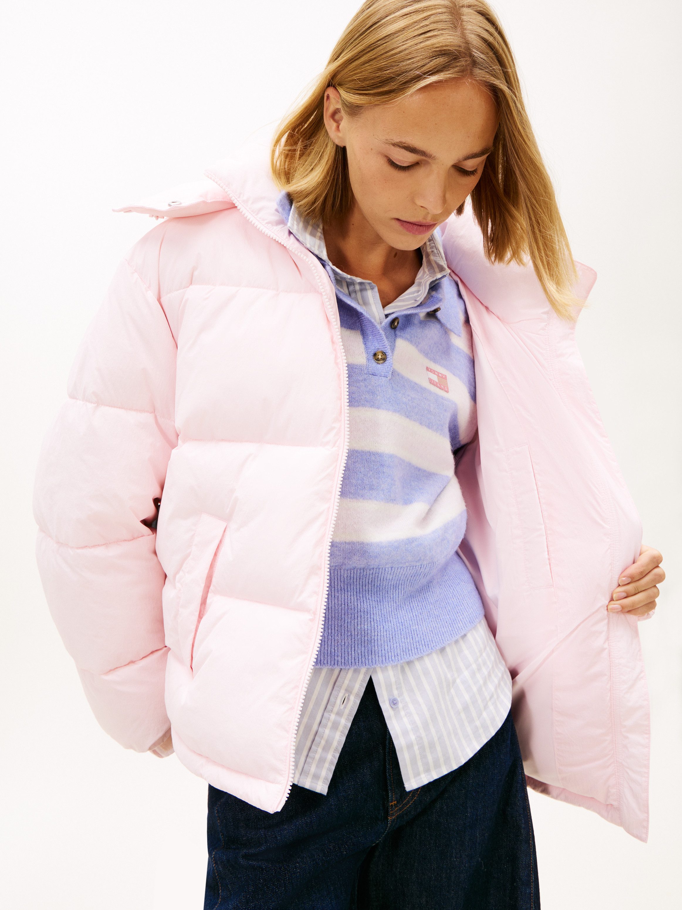 Tommy Jeans Steppjacke TJW OVS HOODED FLAG PUFFER EXT günstig online kaufen