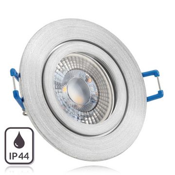 LEDANDO LED Einbaustrahler IP44 RGB LED Einbaustrahler Set extra flach in aluminium natur mit 3W