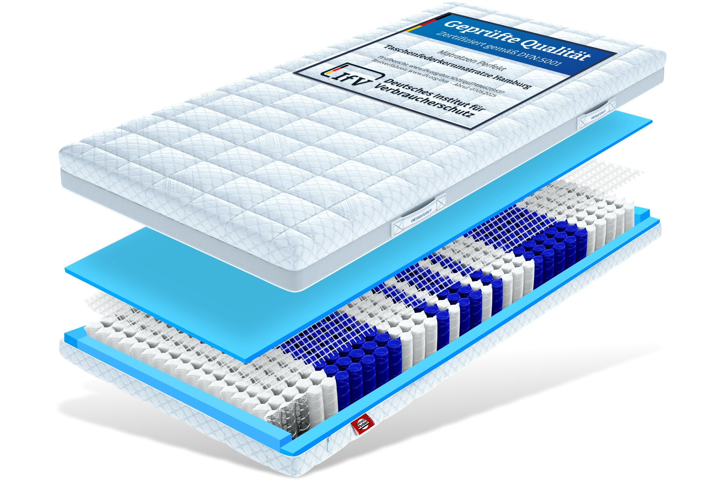 Taschenfederkernmatratze Hamburg 9 ZONEN in Premiumqualität, Taschen Federk günstig online kaufen