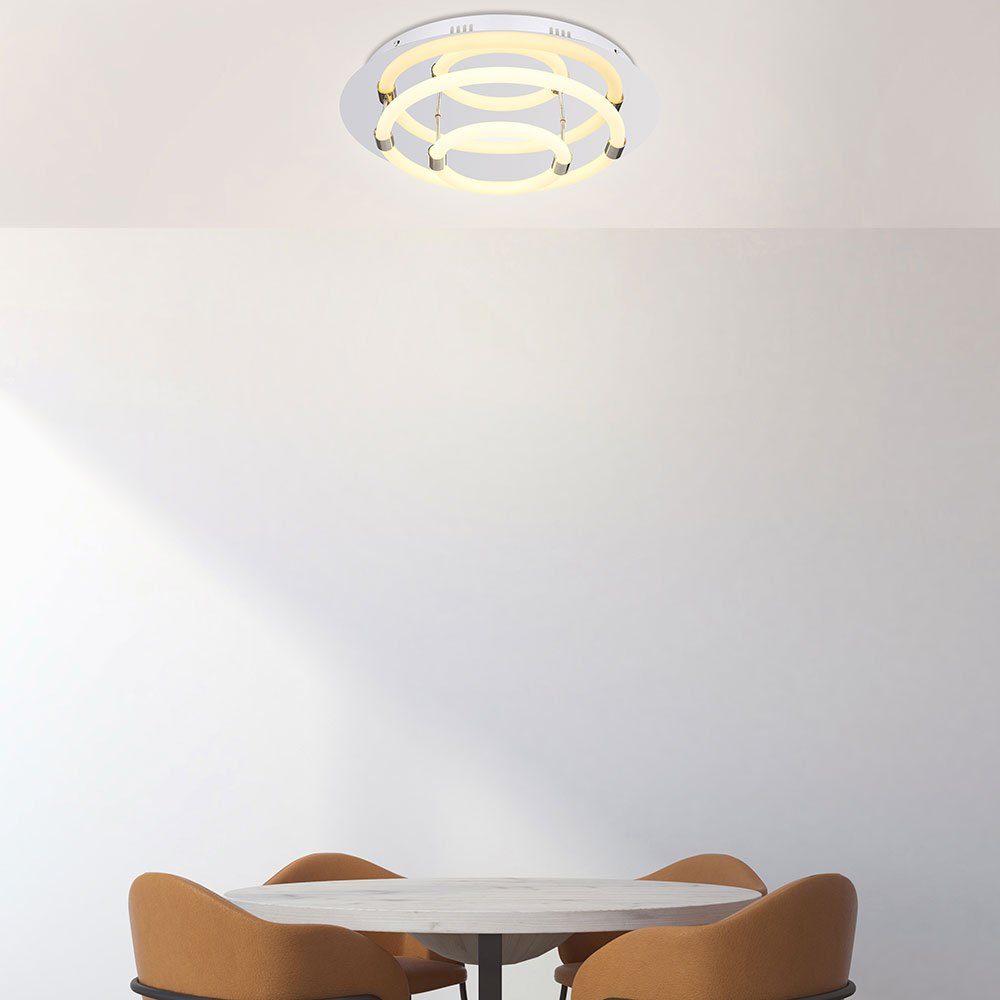 Globo LED Deckenleuchte, verbaut, Ring-Design Warmweiß, LED-Leuchtmittel Weiß LED Wohnzimmer Deckenstrahler Deckenlampe fest