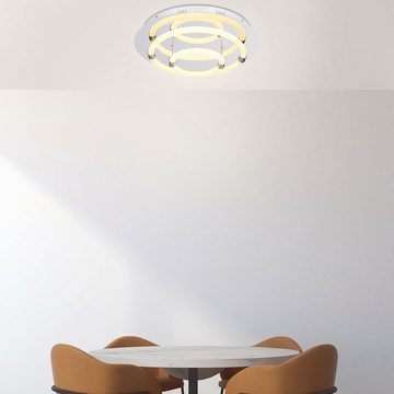 Globo LED Deckenleuchte, LED-Leuchtmittel fest verbaut, Warmweiß, LED Deckenlampe Deckenstrahler Weiß Ring-Design Wohnzimmer