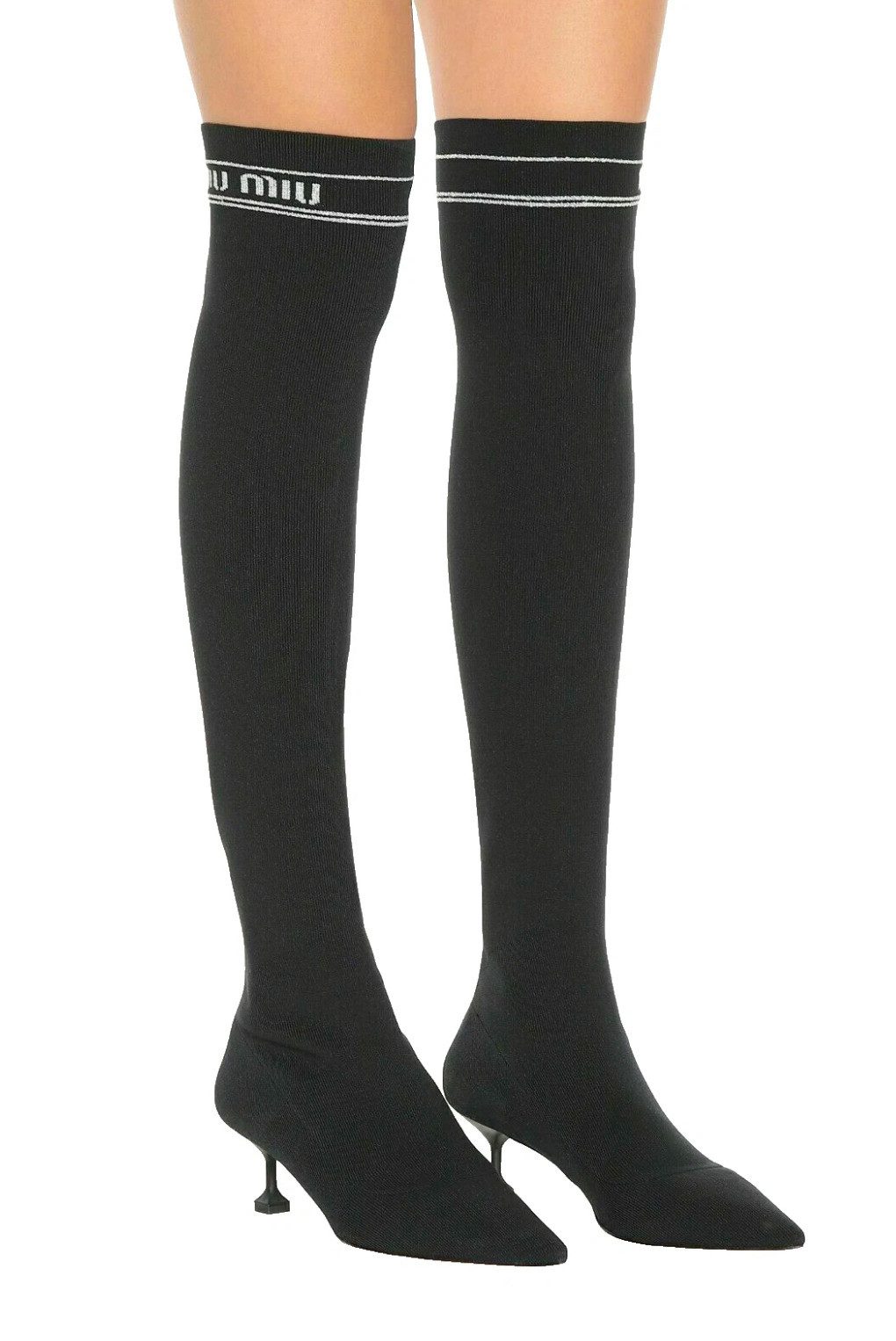 Miu Miu Sock Stiefel aus Rippstrick Overknee Boots Overkneestiefel Ein It-Piece für Sammlerinnen und Liebhaberinnen