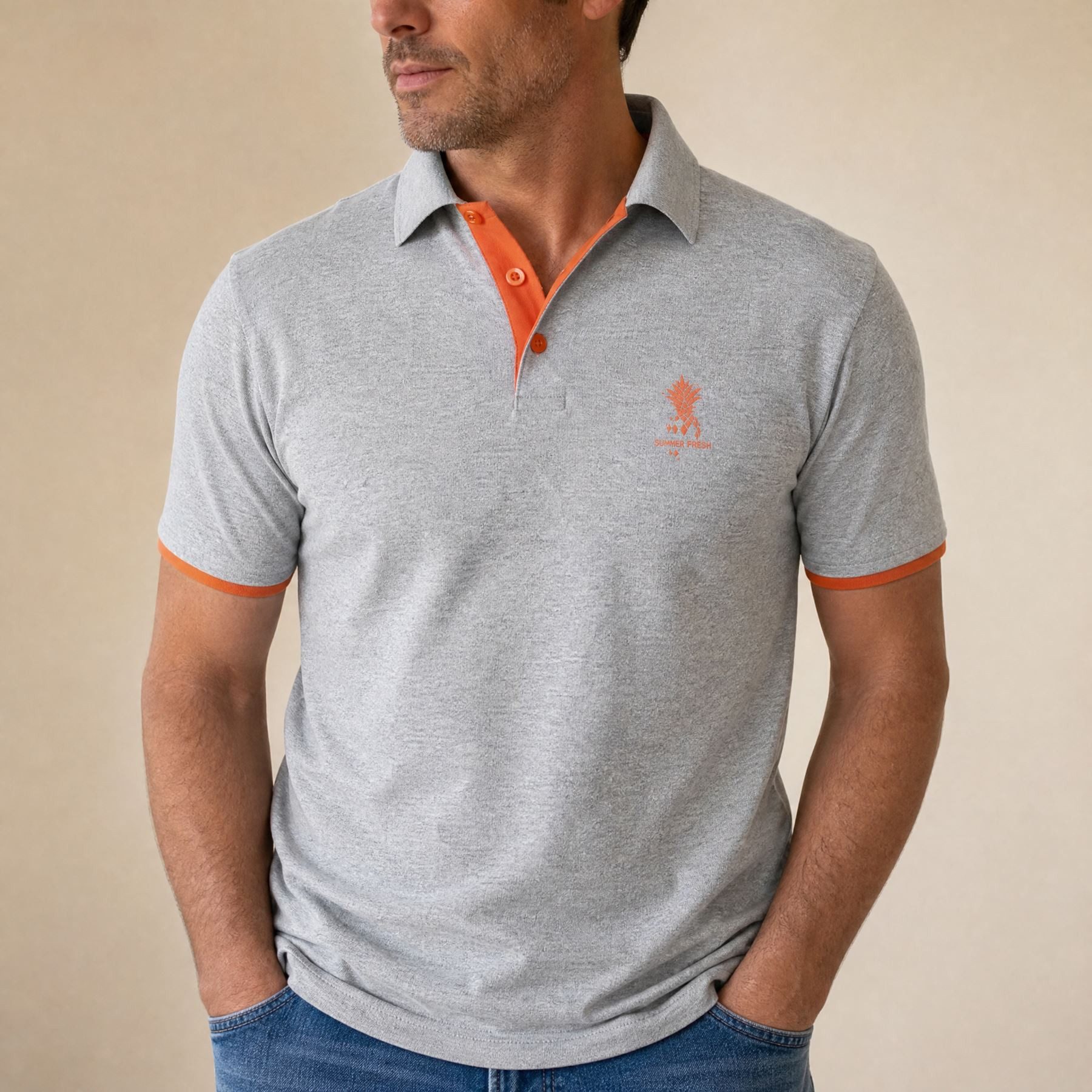 Nebulus Poloshirt BRAM, F110 - Herren, grau meliert, XXL