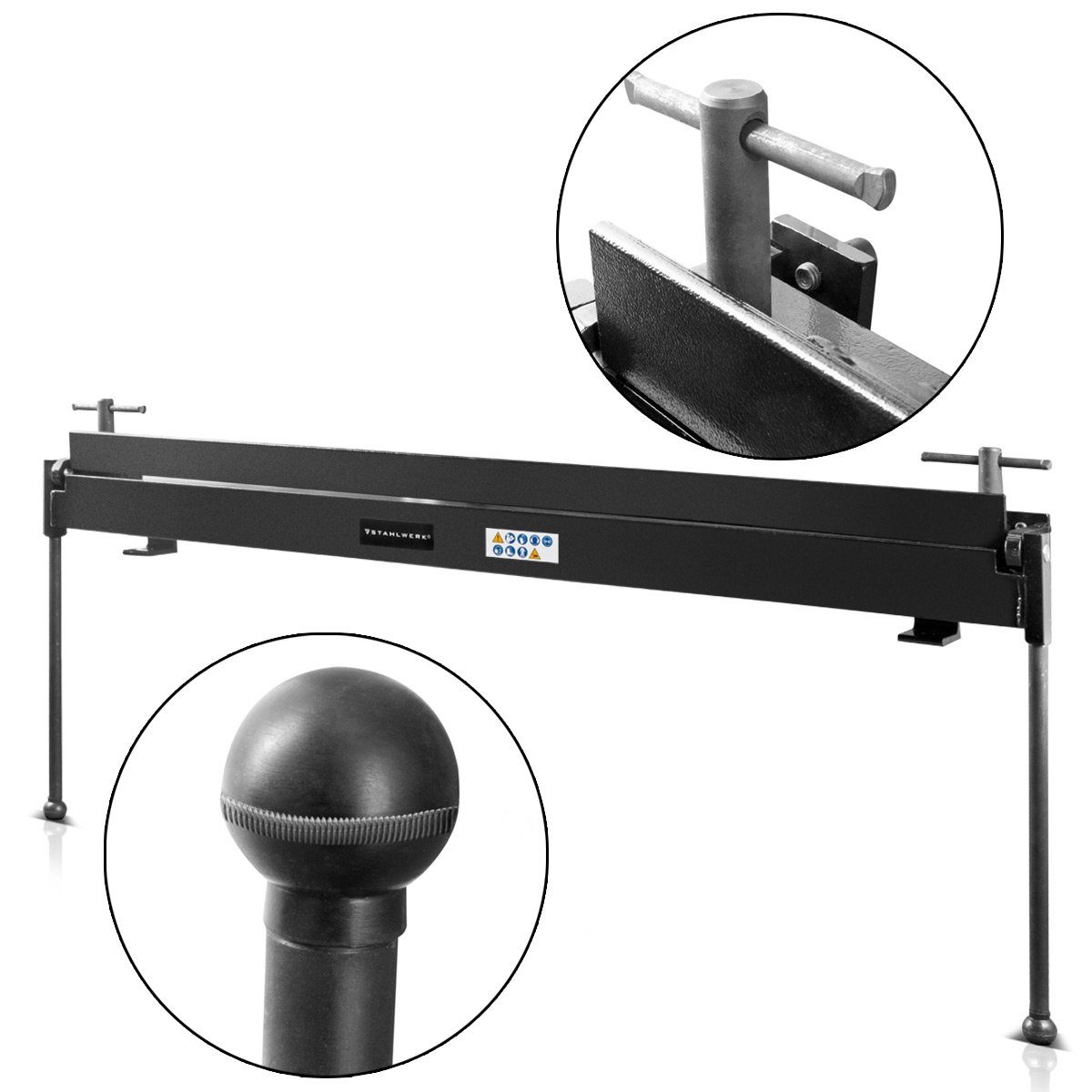 STAHLWERK Bördelgerät Abkantbank AB-1000 ST - Blechbiegemaschine, B: 18 cm, L: 120 cm, (Set, 12-tlg., Set), Biegehebel mit Kugelgriffen