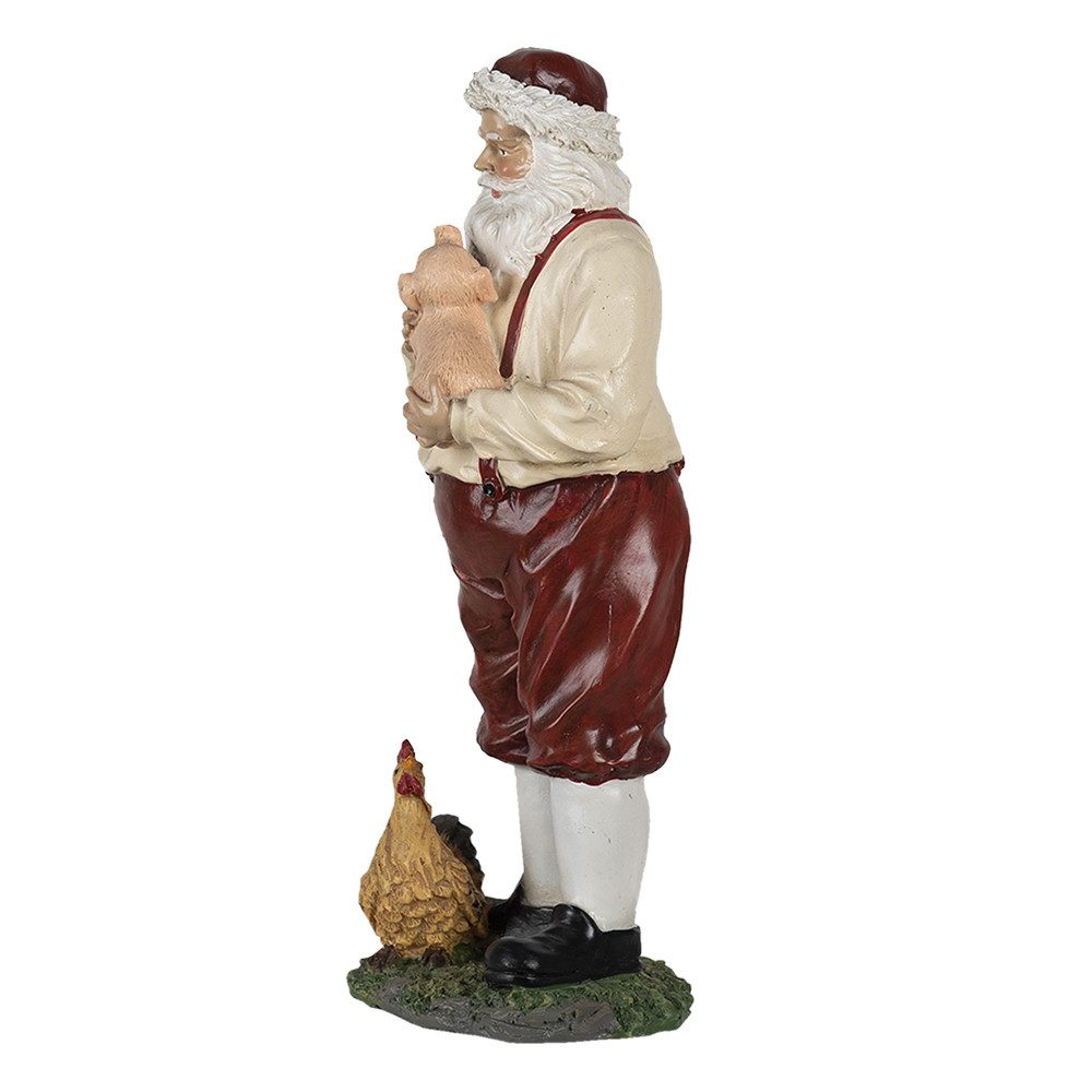 Clayre & Eef Weihnachtsmann Figur Weihnachtsmann 27 cm Rot Beige Weihnachtsdekoration, Sammelfigur, Weihnachtsmann, Sammlerfigur, Dekofigur