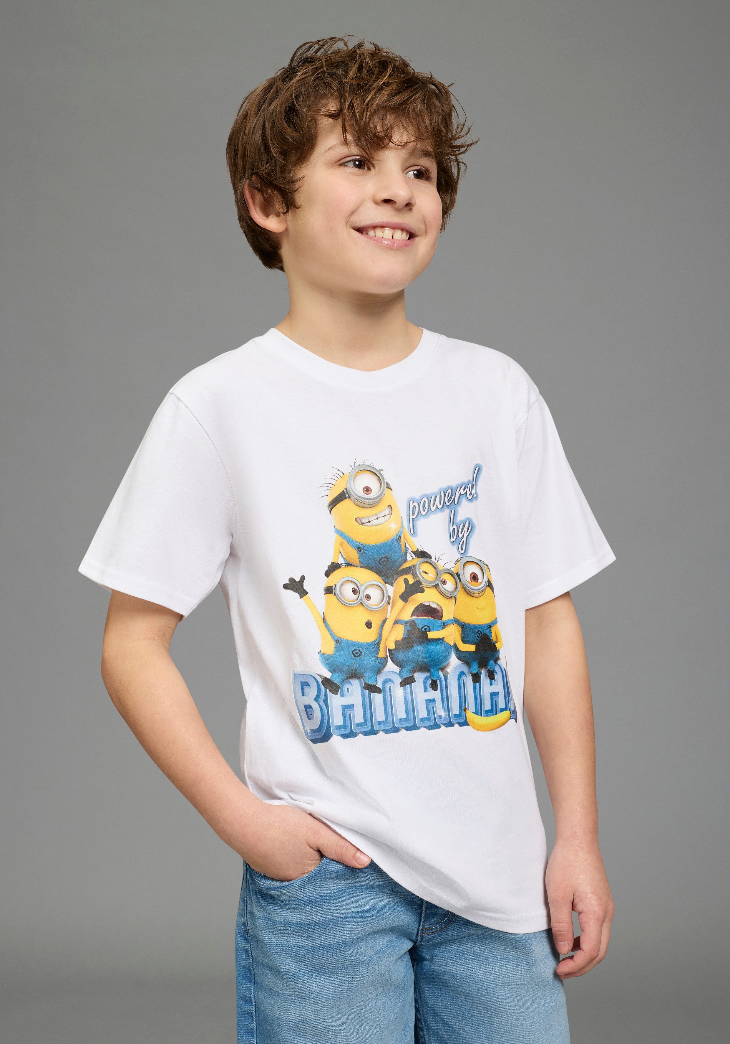 KIDSWORLD T-Shirt MINIONS T-Shirt: BANANAS für Jungen, Kurzarm, aus Baumwolle