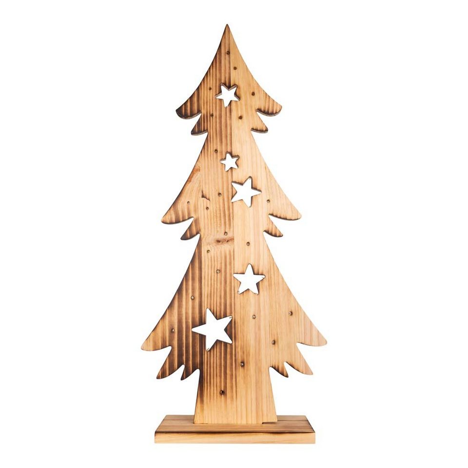 näve Dekolicht, Weihnachtsbaum LED Deko XMAS Holz Kiefer Innen- und Außen  IP44 H 80 cm