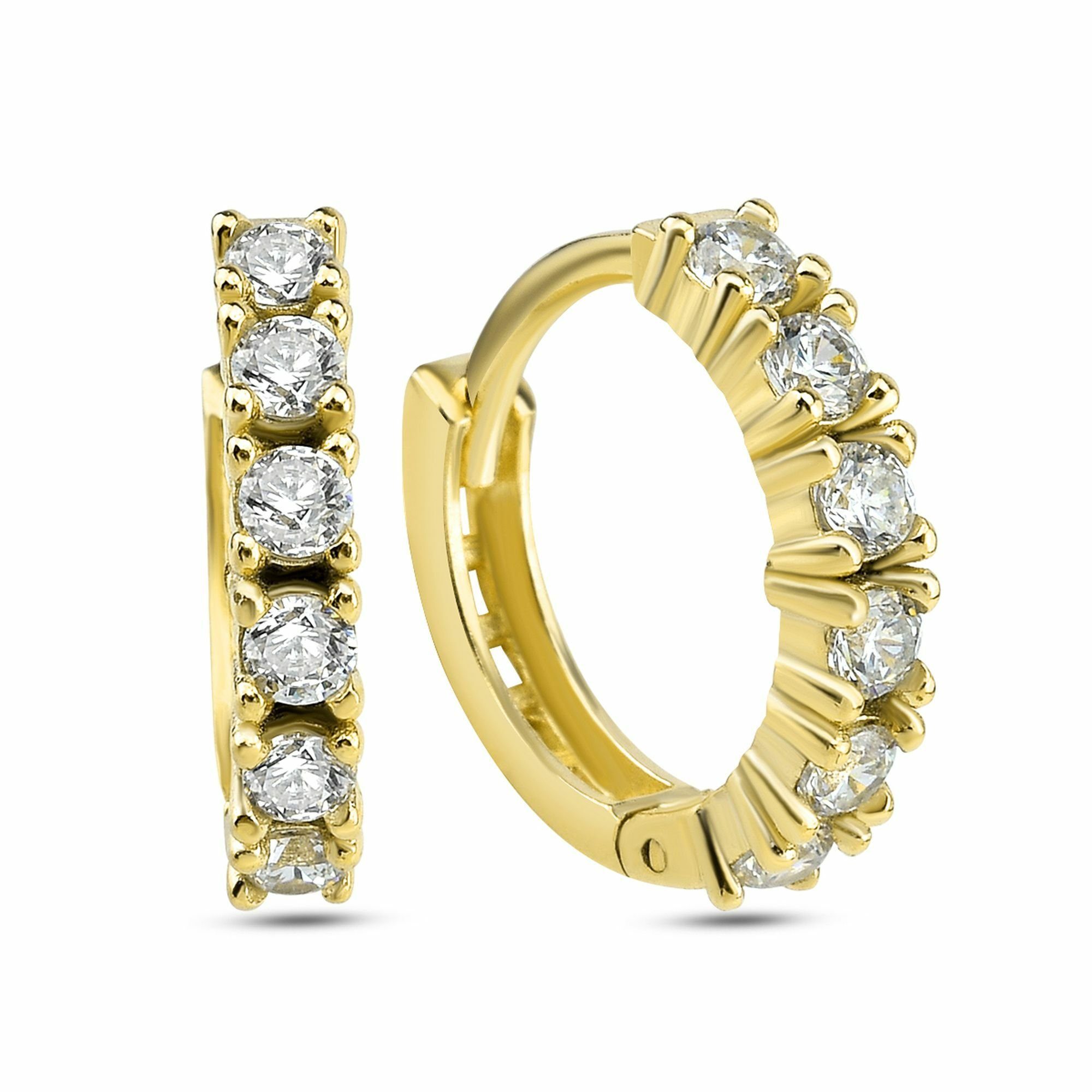 dKeniz Paar Creolen 925/- Sterling Silber vergoldet Halbkranz