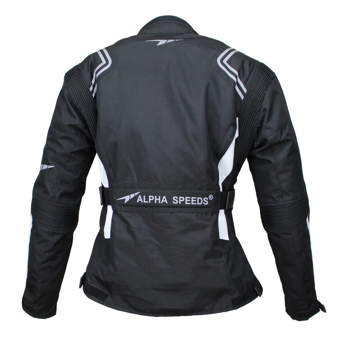 Alpha Speeds Motorradjacke Damen Motorrad Textil Jacke Biker wasserdicht Jacke mit Protektoren (Innenjacke ist trennbar: All Season) Reflektierende Elemente, SLIM, Weiß