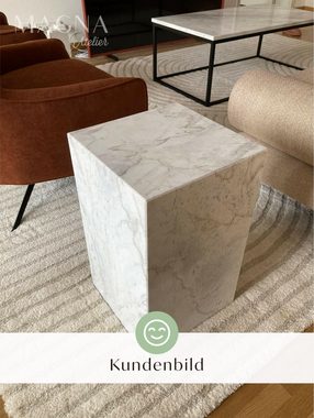 MAGNA Atelier Beistelltisch NEW YORK mit Marmor Tischplatte, Wohnzimmer Tisch, Beistelltisch, Marmor Side Table, 30x30x51cm