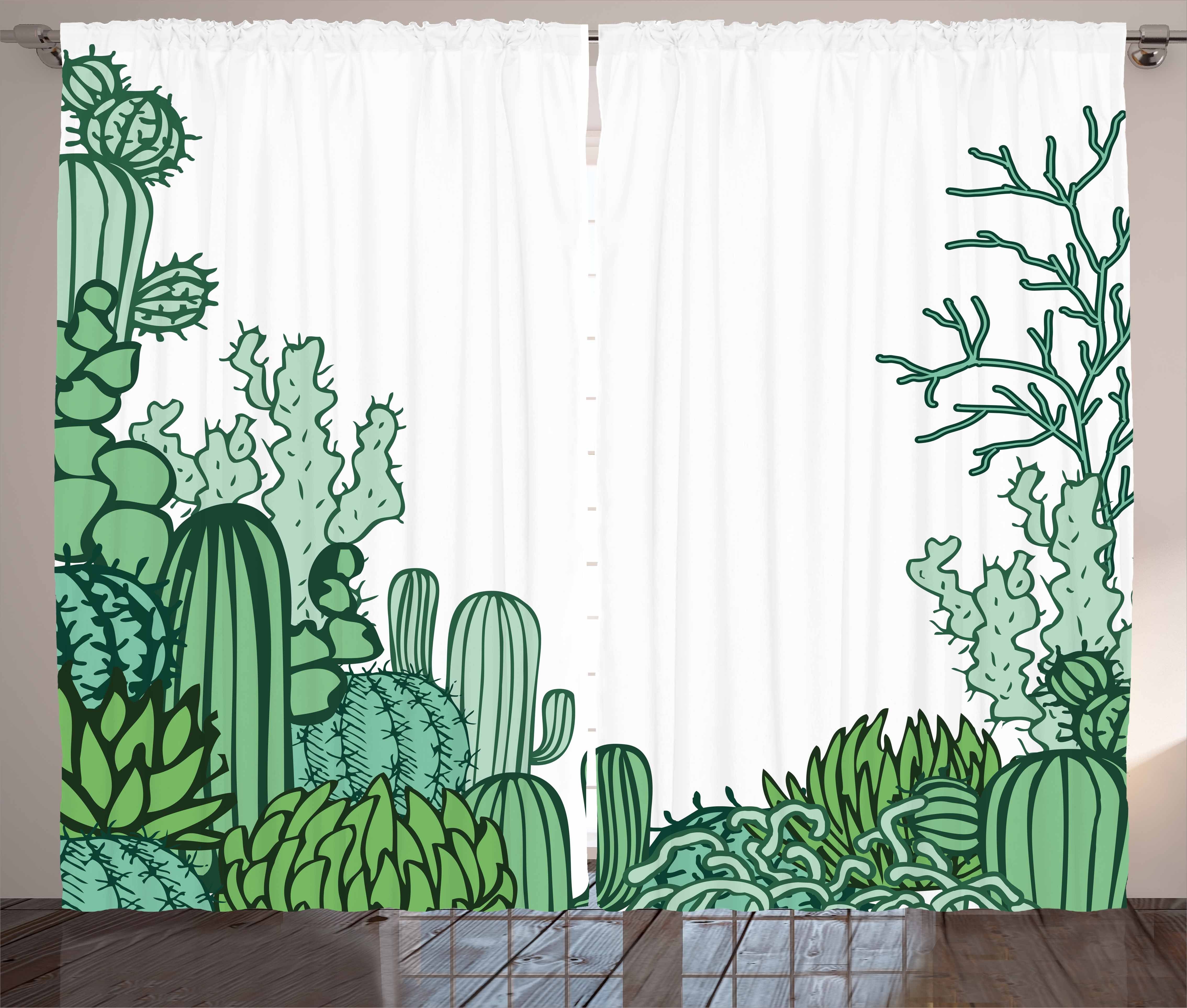 Gardine Schlafzimmer Kräuselband Vorhang mit Schlaufen und Haken, Abakuhaus, Kaktus Arizona Doodle Wüste