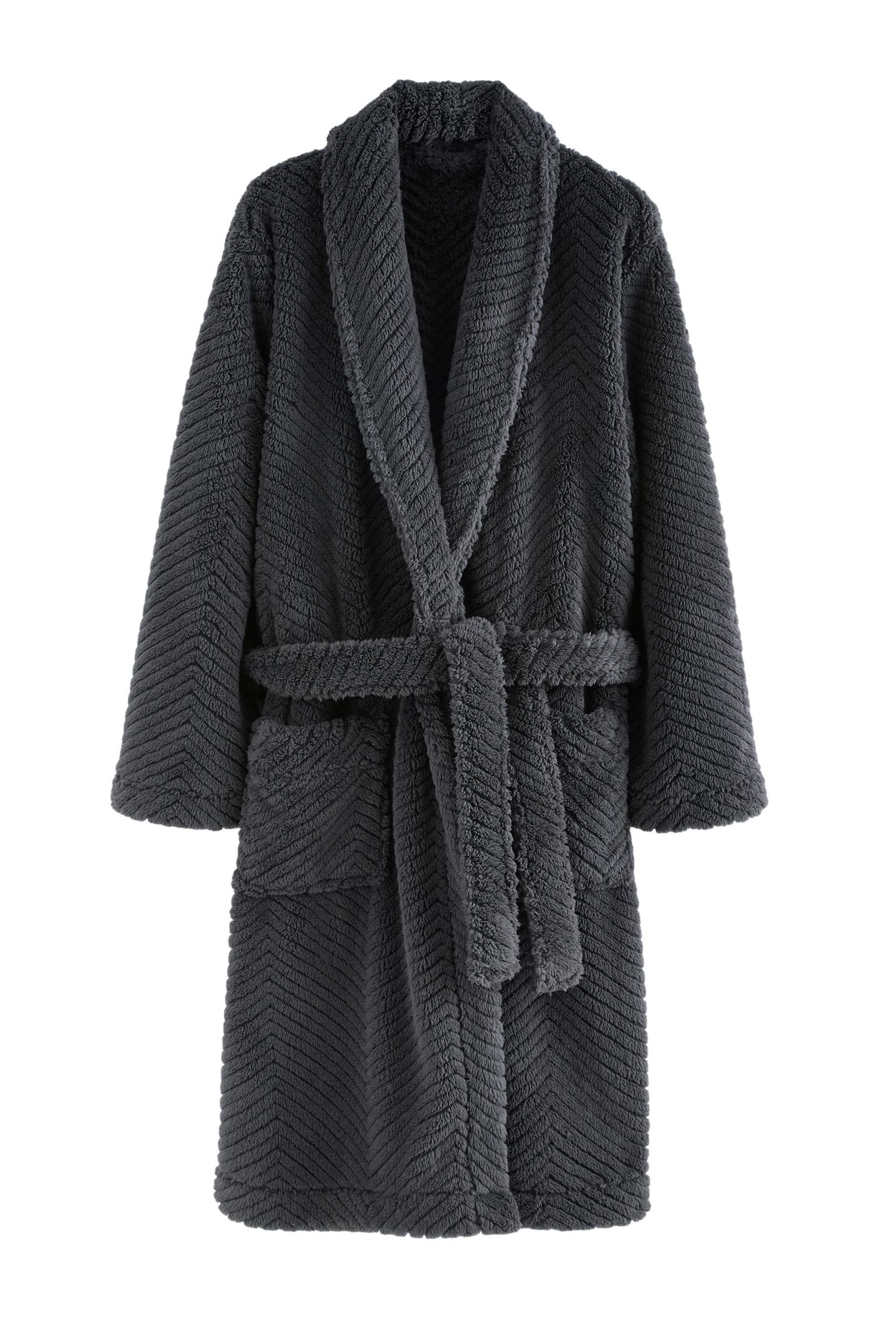 Herrenbademantel Strukturierter Morgenmantel aus Fleece