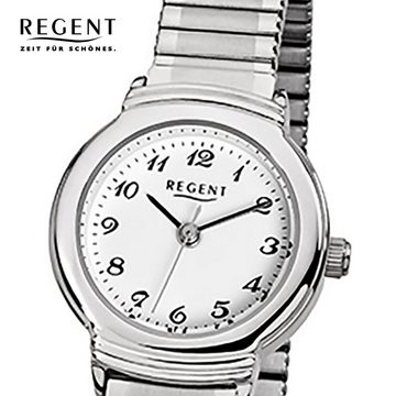 Regent Quarzuhr Regent Damen-Armbanduhr silber Analog F-264, (Analoguhr), Damen Armbanduhr rund, klein (ca. 24mm), Edelstahlarmband