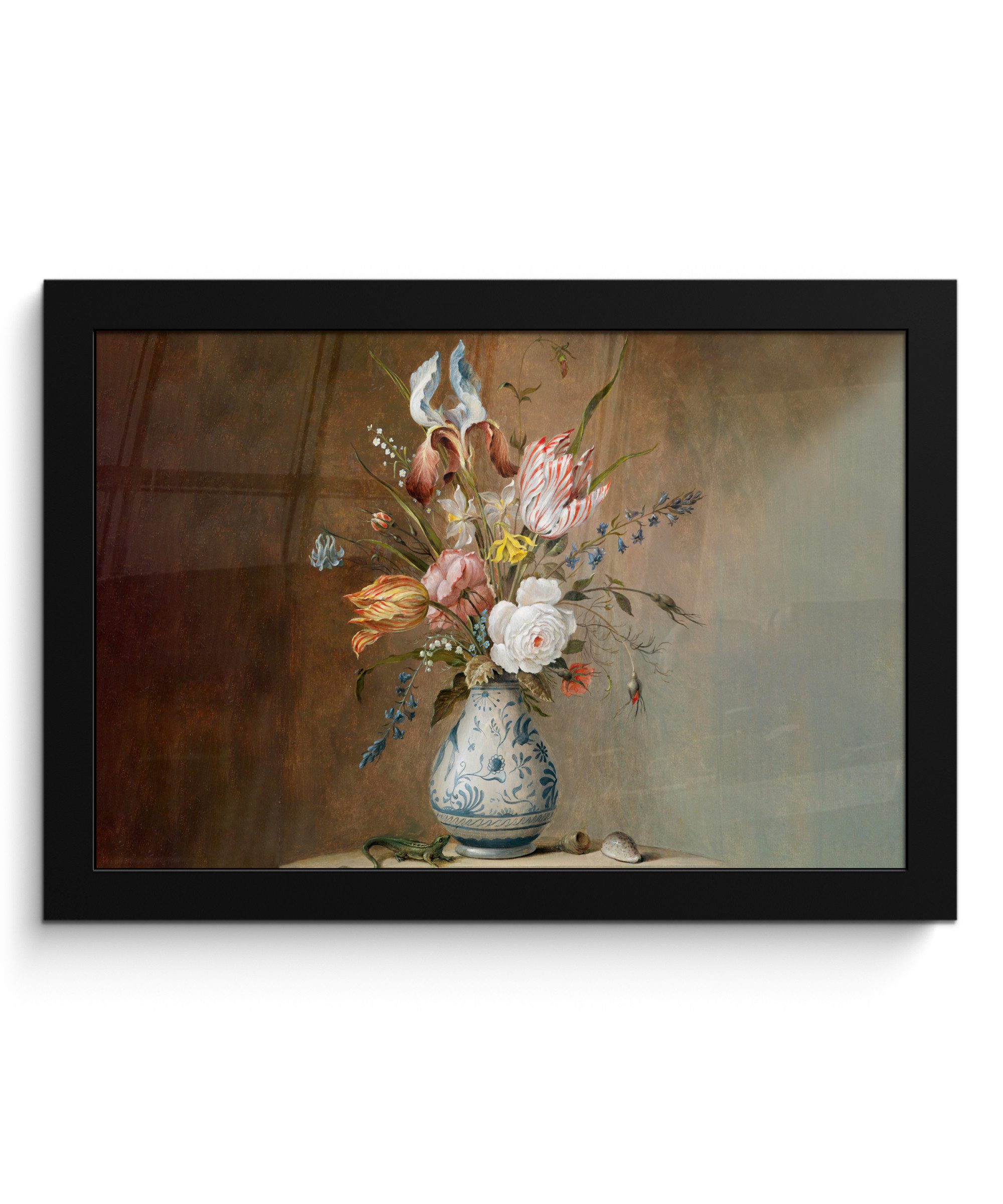 MuchoWow Poster Alte Meister - Blumen - Balthasar van der Ast, (1 St), Wandbilder, Deko Wohnzimmer Schlafzimmer, 30x20 cm