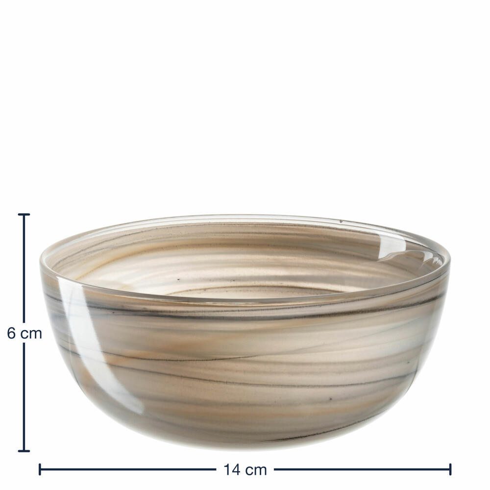 LEONARDO Schale Alabastro Beige / Schwarz Ø 14 cm, Glas