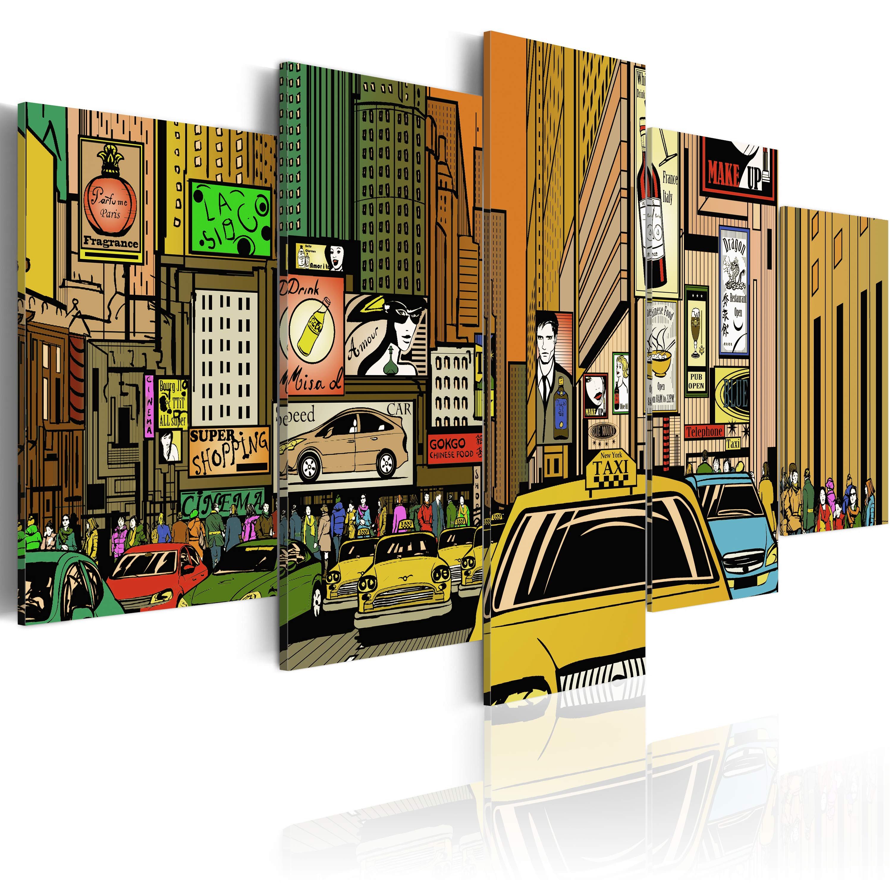 Artgeist Wandbild Straßen von NYC im Comic