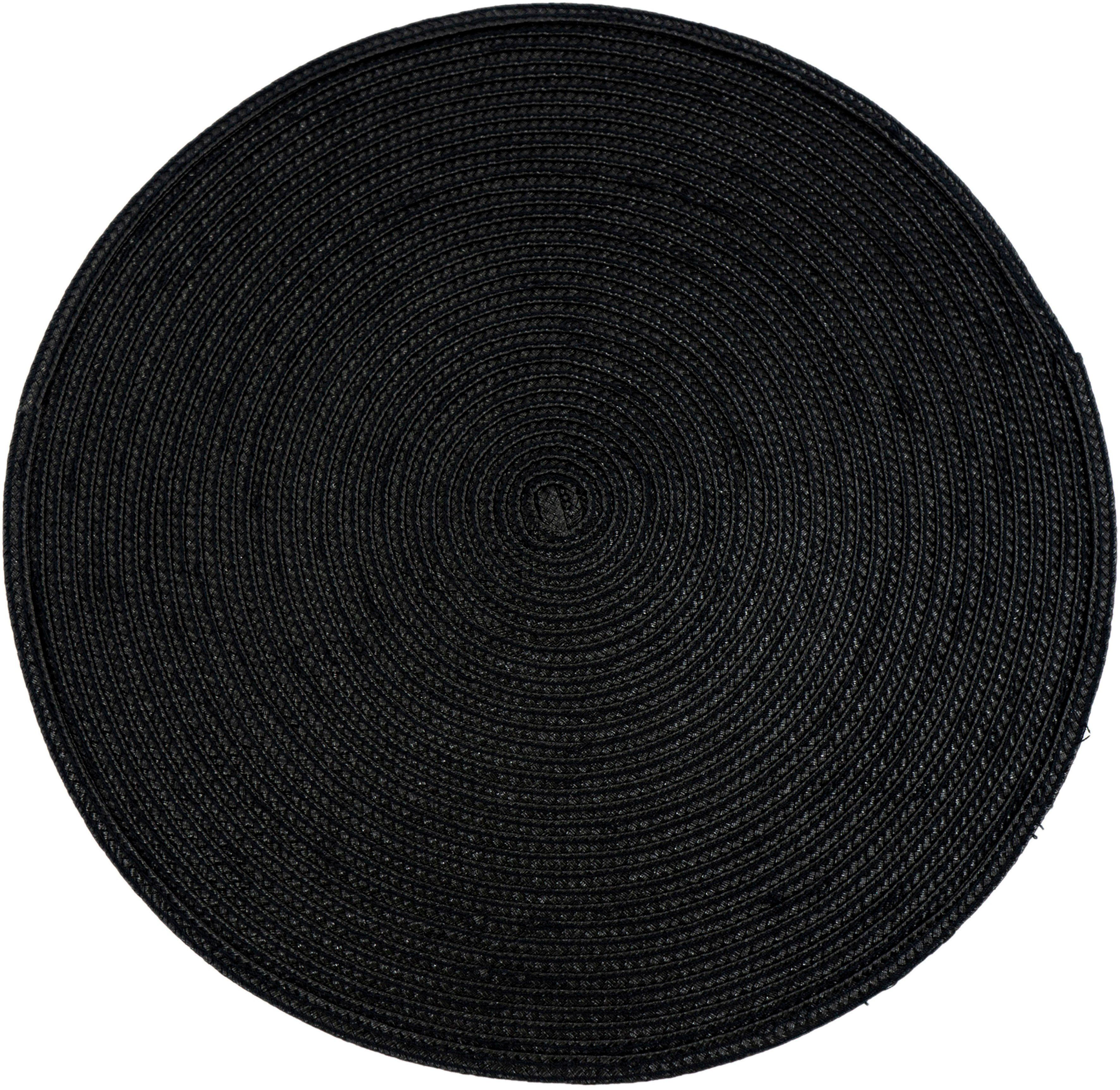 NOOR LIVING Platzset Platzmatte, Ø 38 cm, (Set, 6-St), aus geflochtenem Pol günstig online kaufen