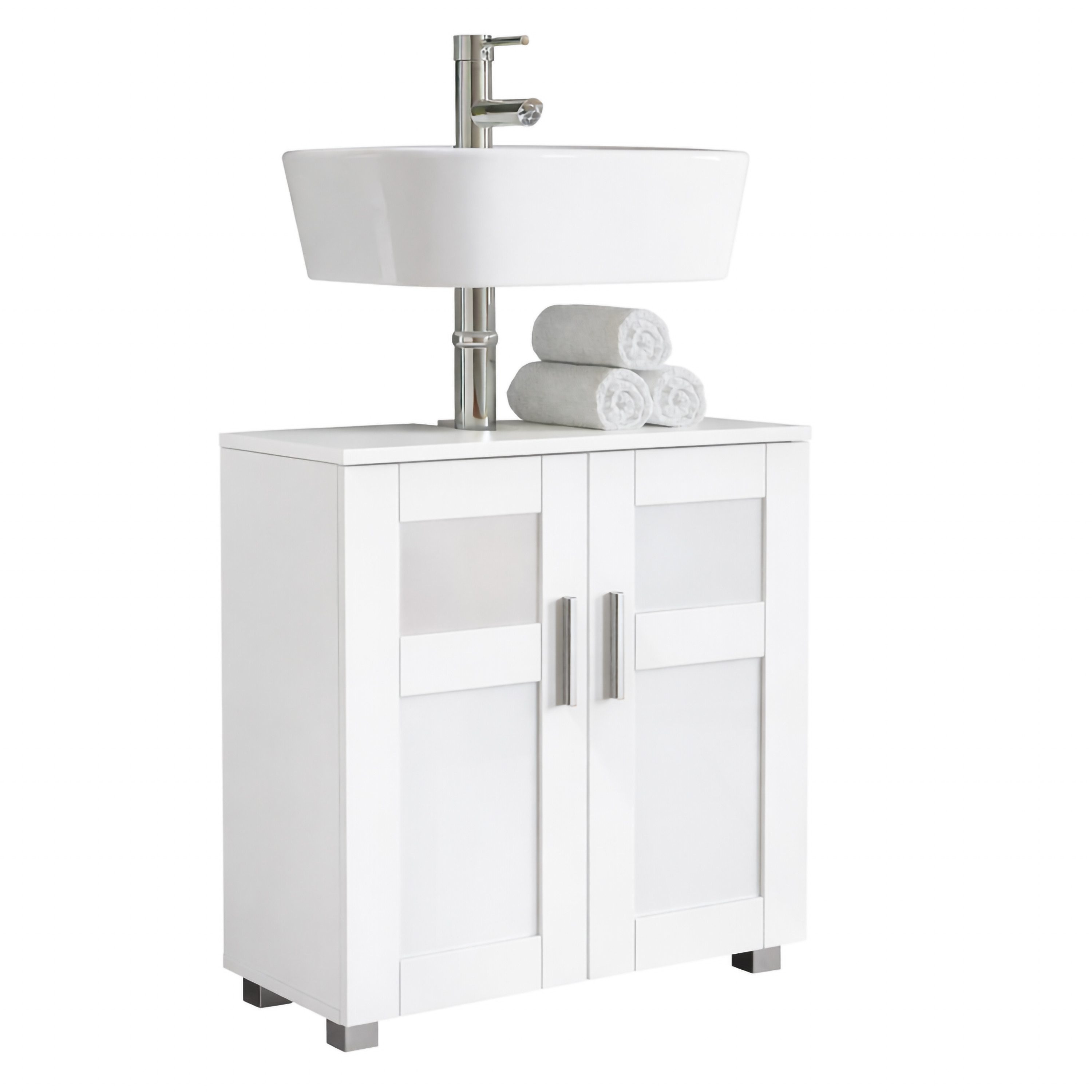 VCM Waschbeckenunterschrank Holz Badschrank Badunterschrank Waschbecken Nilari