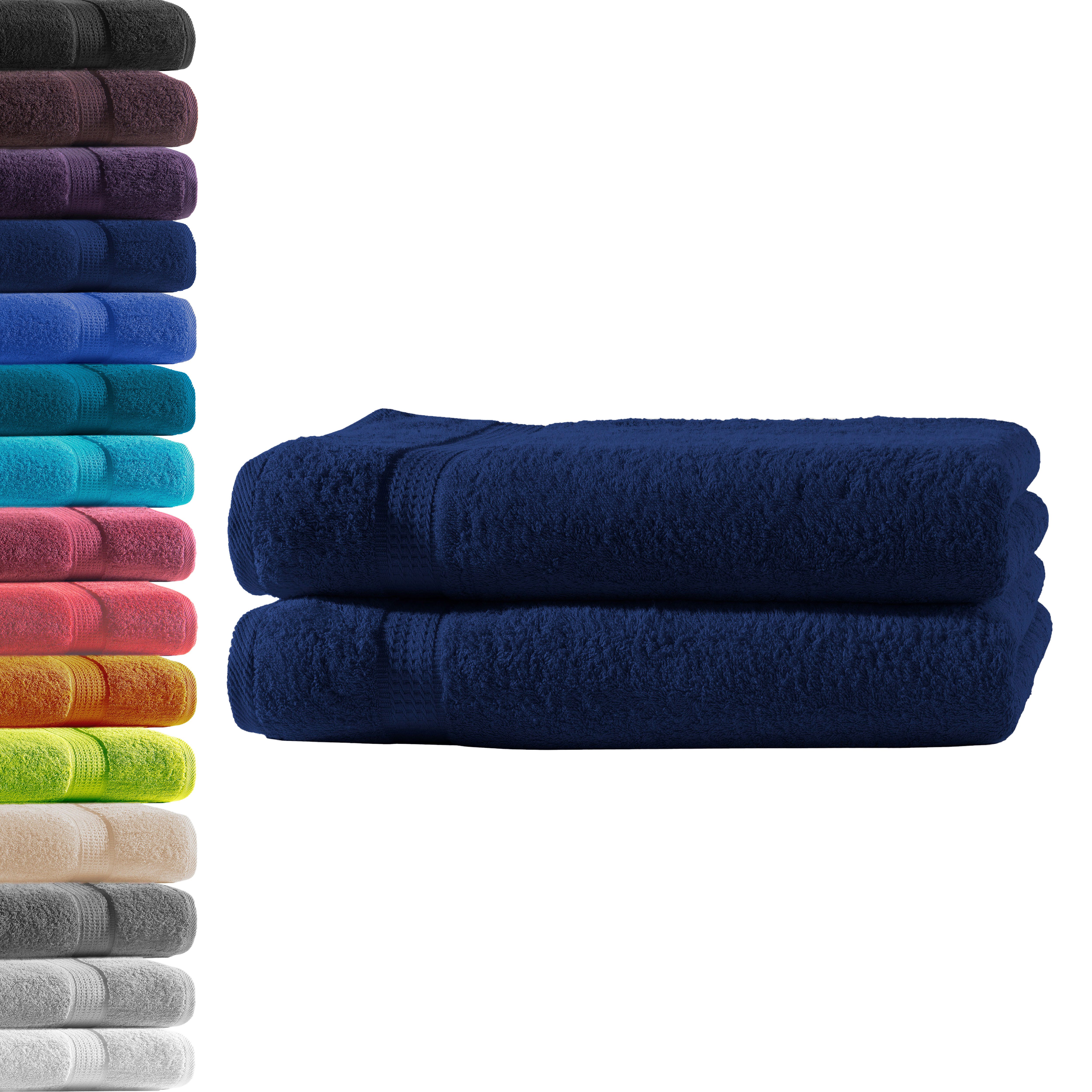 Hometex Premium Textiles Handtuch in Premium Qualität 500 g/m², Feinster Frottier-Stoff 100% Baumwolle, 2x Duschtuch, weich, saugfähig, extra schwer & flauschig