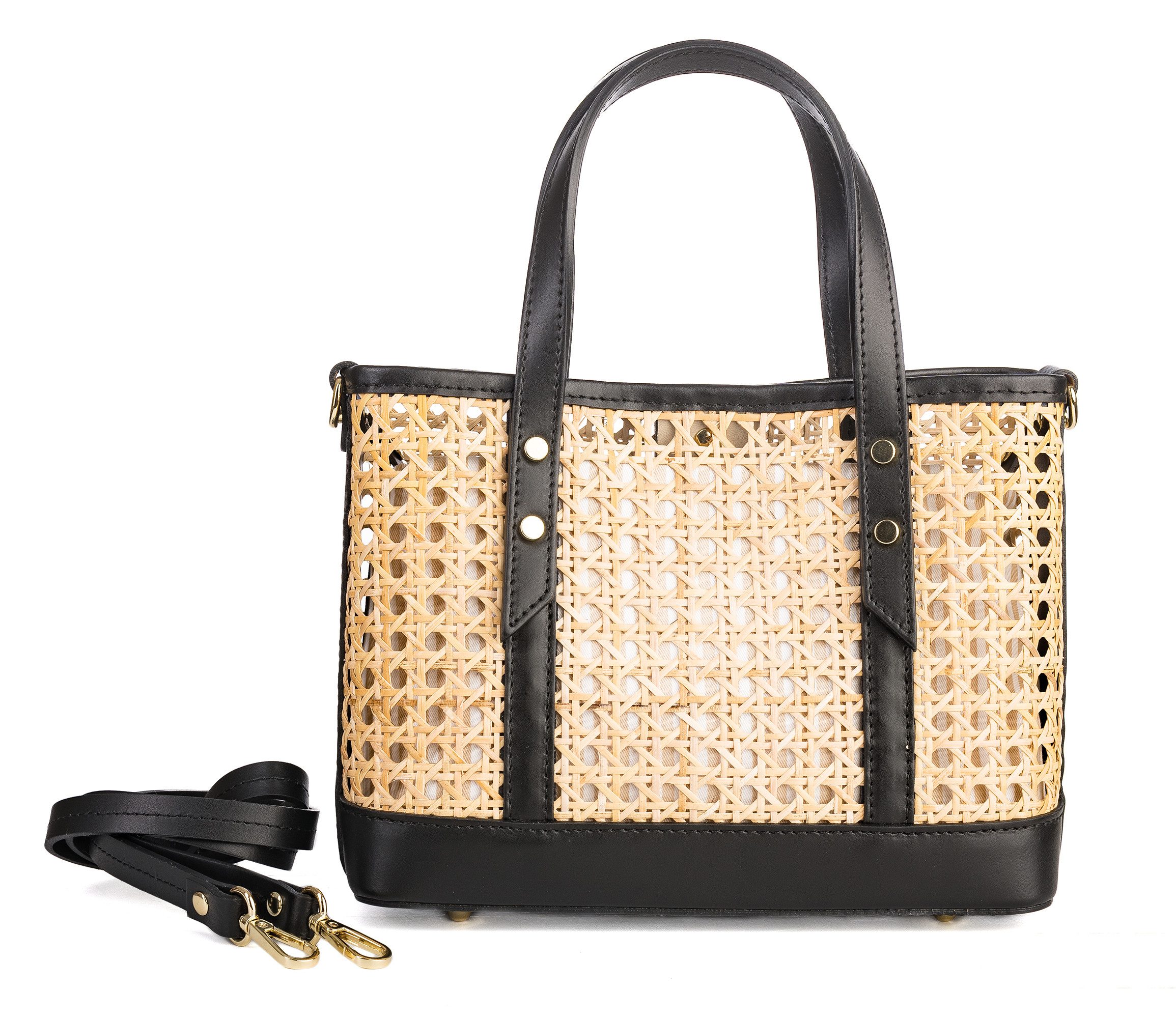 Der Trachtler Trachtentasche Handtasche Umhängetasche "Alva", Wiener Geflecht und hochwertiges echtes Leder - Made in Italy