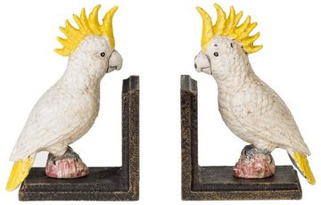 Aubaho Buchstütze 2 Buchstützen Buchständer Kakadu Vogel Figur Skulptur Eisen 18cm Antik