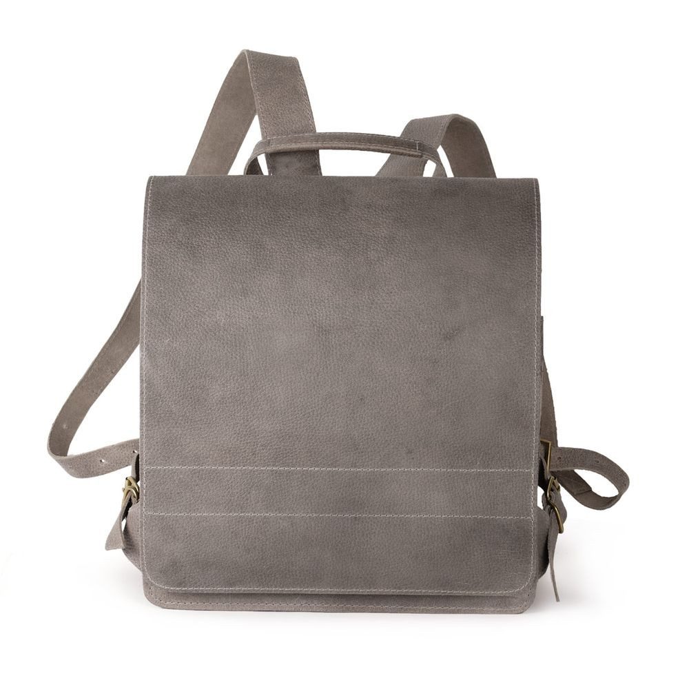 Jahn-Tasche Schulrucksack Lederrucksack Lehrer-Rucksack XL Büffelleder Grau, Jahn-Tasche 670-n