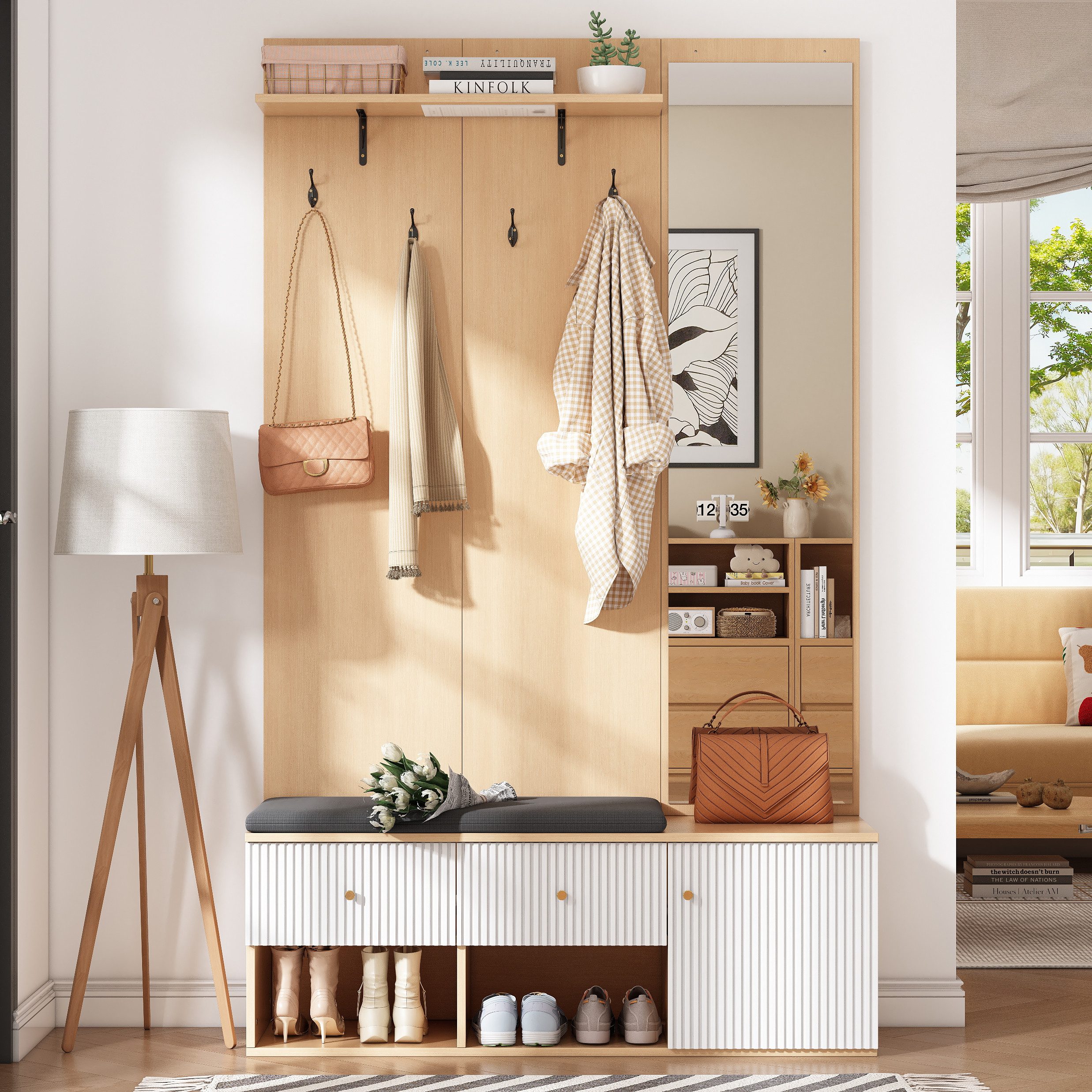 Merax Garderoben-Set 7-in-1 Flurschrank Flurmöbel in günstig online kaufen