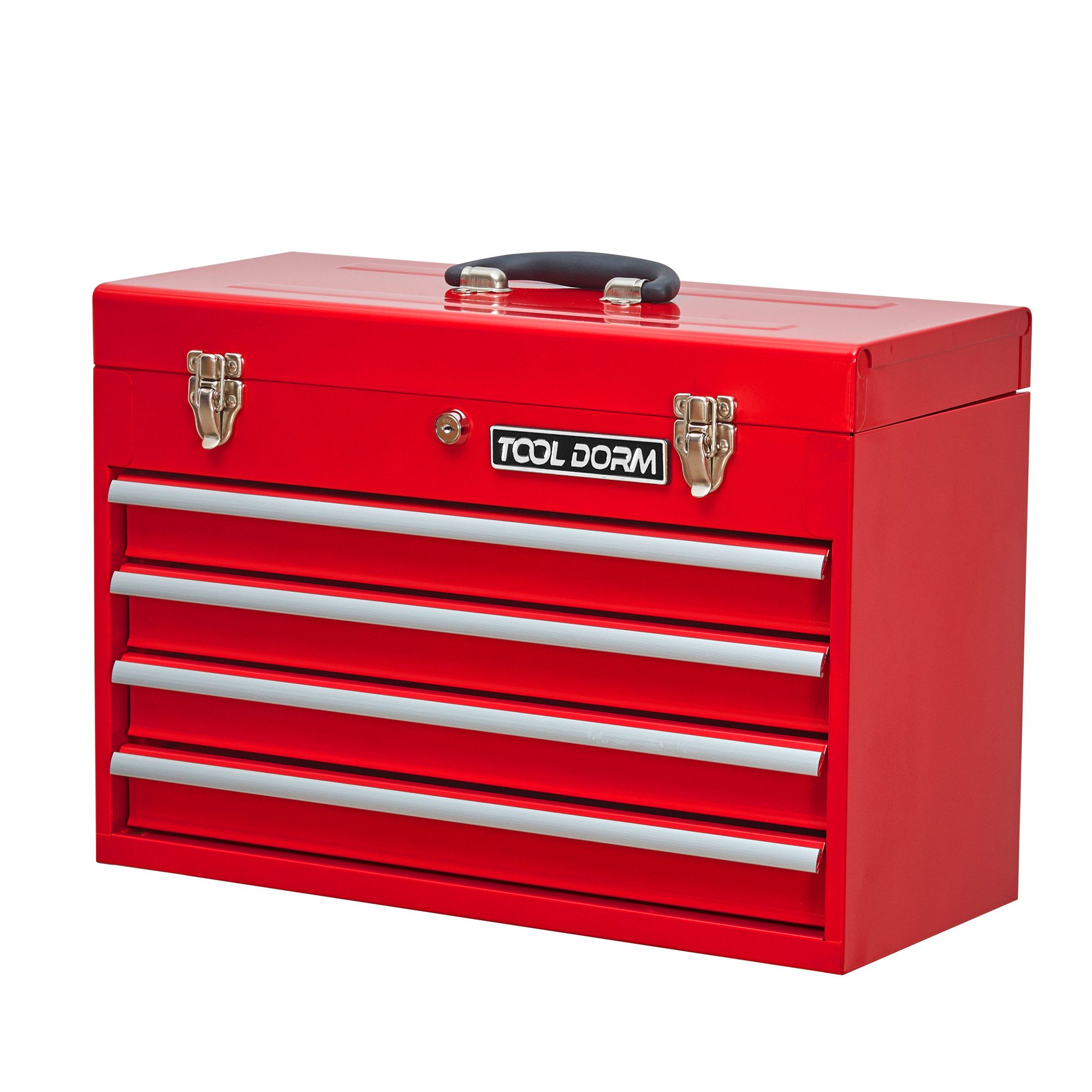 ibettertec Stapelbox 20,3-Zoll-Metallwerkzeugschachtel mit Schubladen tragbarer (Set), Stahl-Metallwerkzeugkasten mit Schutzfolie