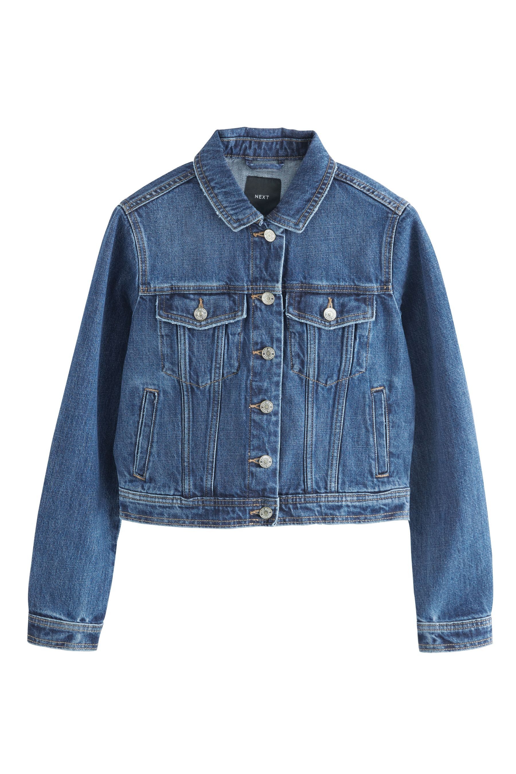 Next Jeansjacke Enge Trucker-Jeansjacke aus 100 % günstig online kaufen