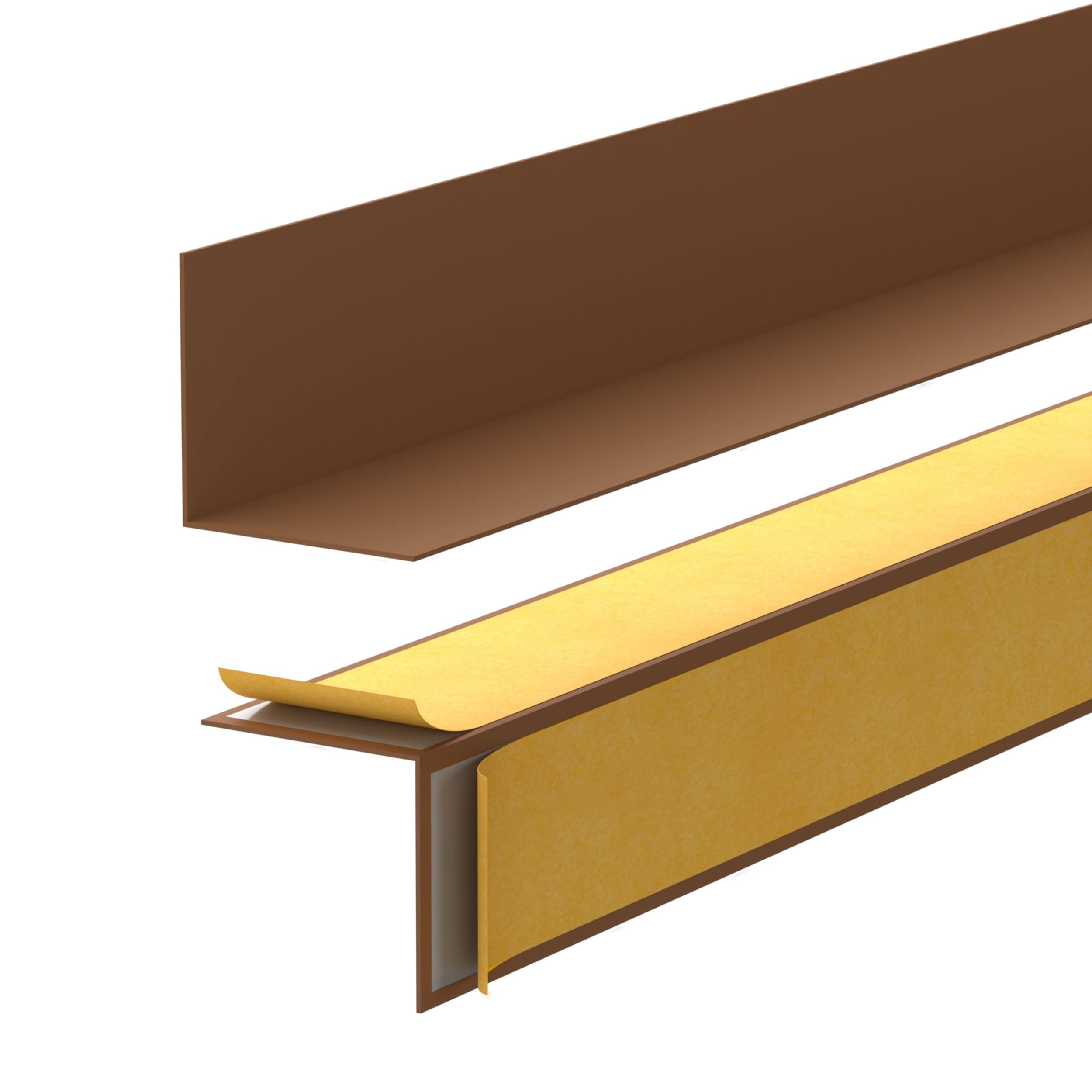 Quest Sockelleiste Selbstklebend Hart-PVC, L: 200,00 cm, H: 1,50 cm, Packung, 1-St., 15x15 mm, wasserfest, UV-beständig