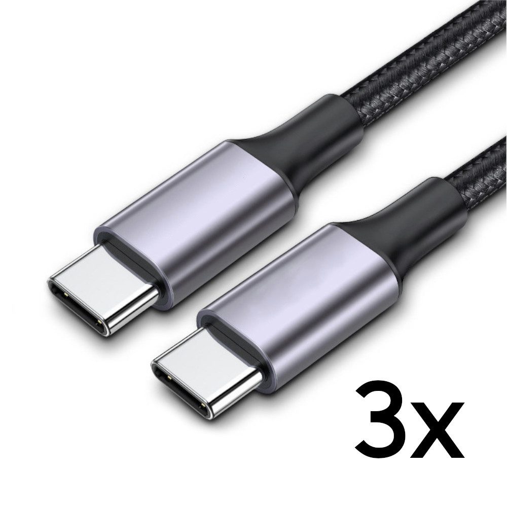 TradeNation USB C auf USB C Ladekabel 1m 2m Kabel Schnell 60W für Samsung Apple USB-Kabel, USB-C, USB-C (100 cm), 60W