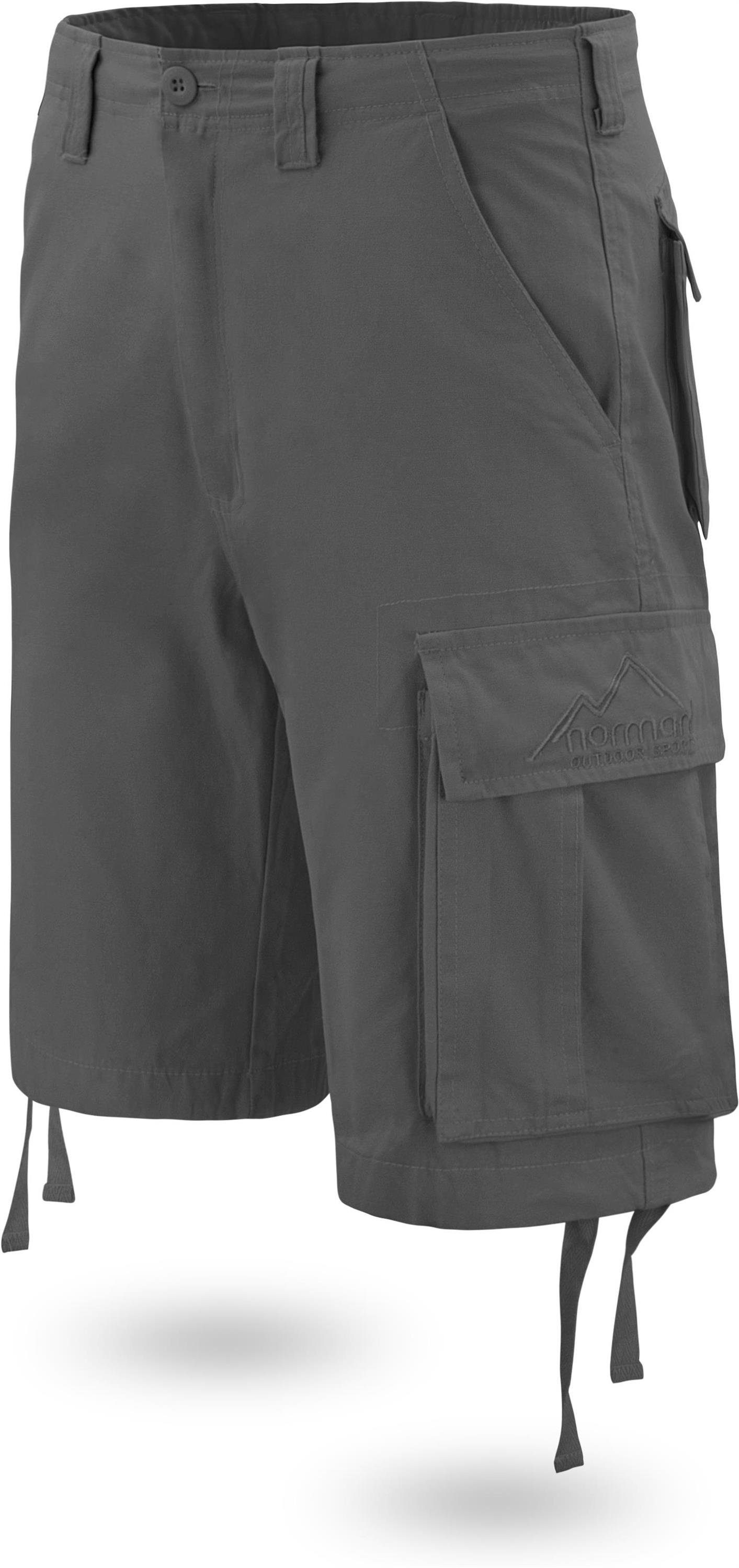 normani Bermudas Herren Shorts Kalahari Sommershorts Vintage Shorts Bio-Baumwolle kurze Anthrazit Cargotaschen 100% mit aus