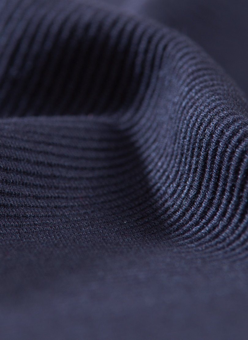 Sweatshirt Stehkragen Trigema mit Pullover navy Rüschen TRIGEMA