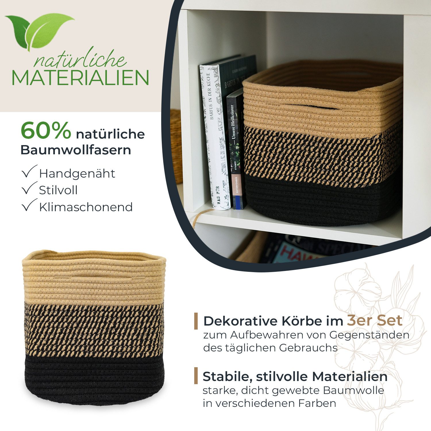 HMF Aufbewahrungskorb Aufbewahrungskorb mit versteckten Griffen, günstig online kaufen