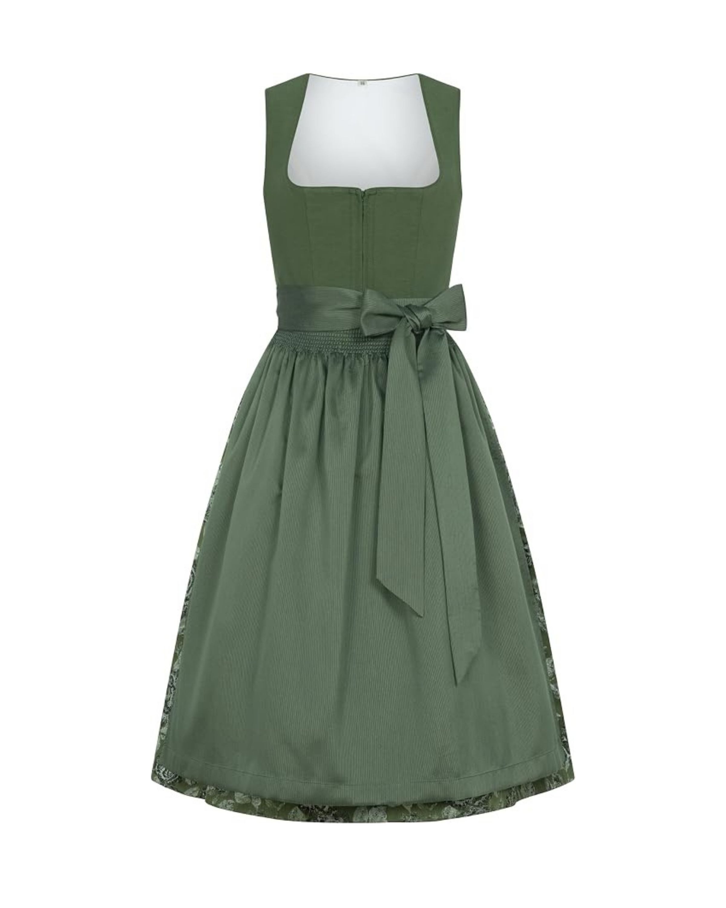 Nübler Dirndl Midi Dirndl Rezi in Oliv von Nübler - Rocklänge 70 cm