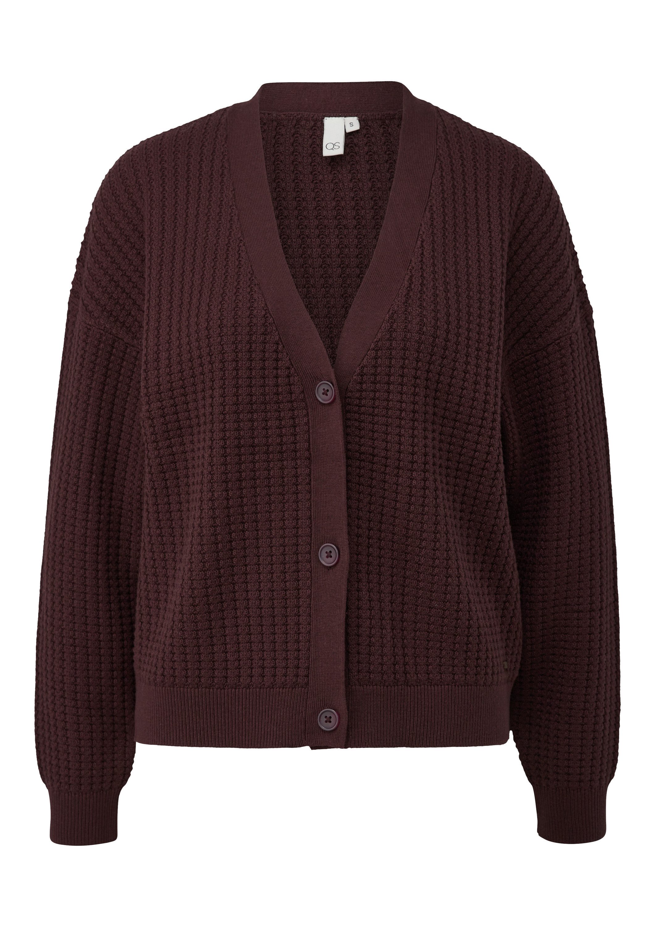 QS Cardigan Strickjacke Strukturierter Cardigan günstig online kaufen