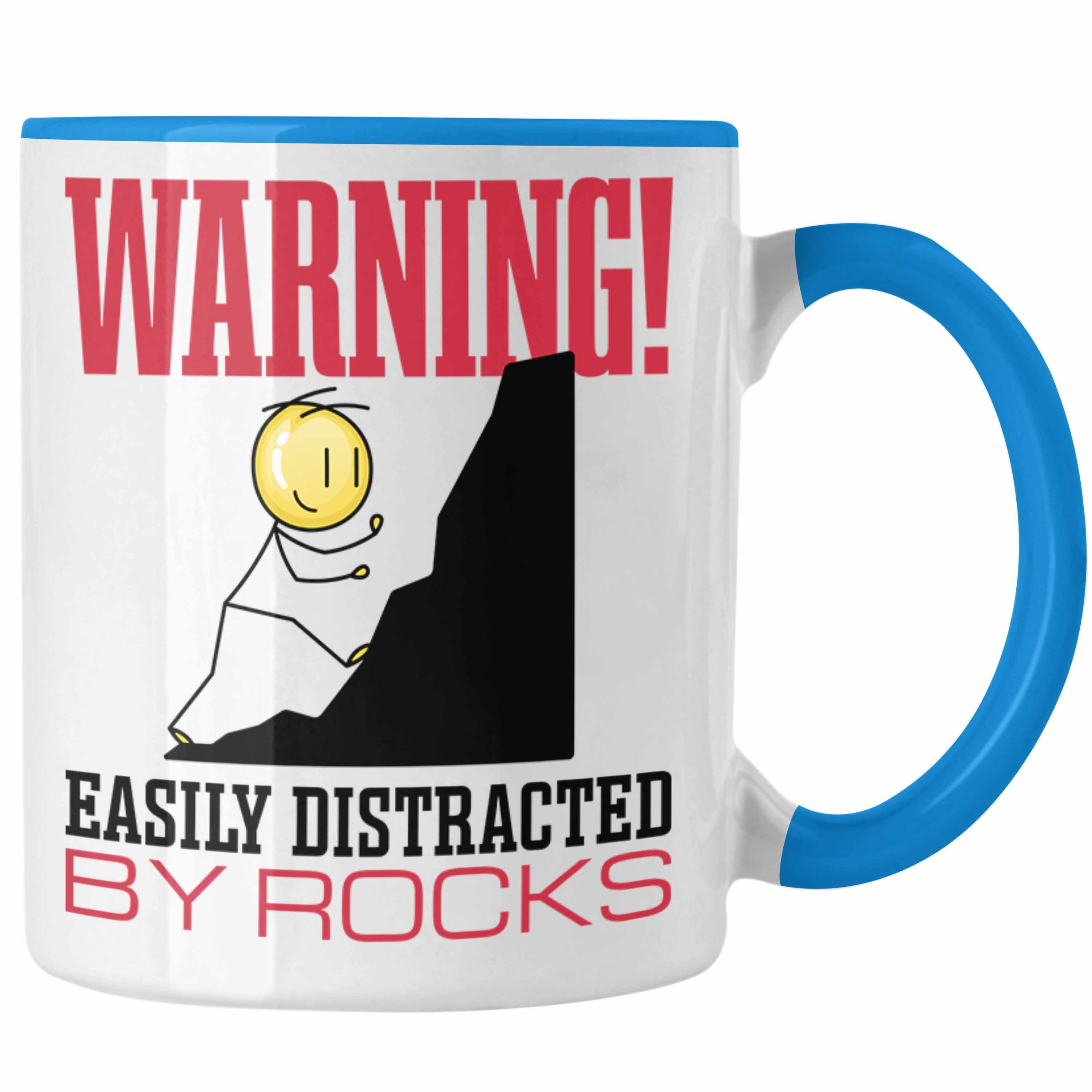 Trendation Tasse Geologe Tasse Geschenk Steine Achtung Easily Distacted By Rocks Blau