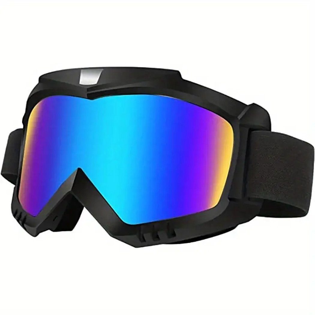 TUABUR Sonnenbrille Hochwertige Motorrad-, ATV-, Ski- und Rennbrille – winddichte Brille! Galvanisierte bunte Linsen