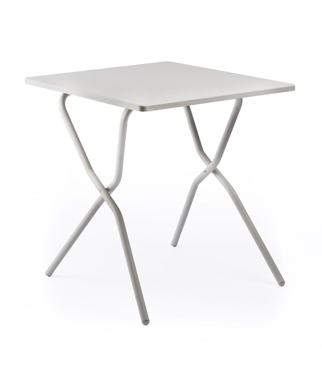 Lafuma Gartentisch BALCONY NATURA COLORBLOCK, Beige Seigle, Stahl, zusammenklappbar, B 64 x H 73 x T 70 cm