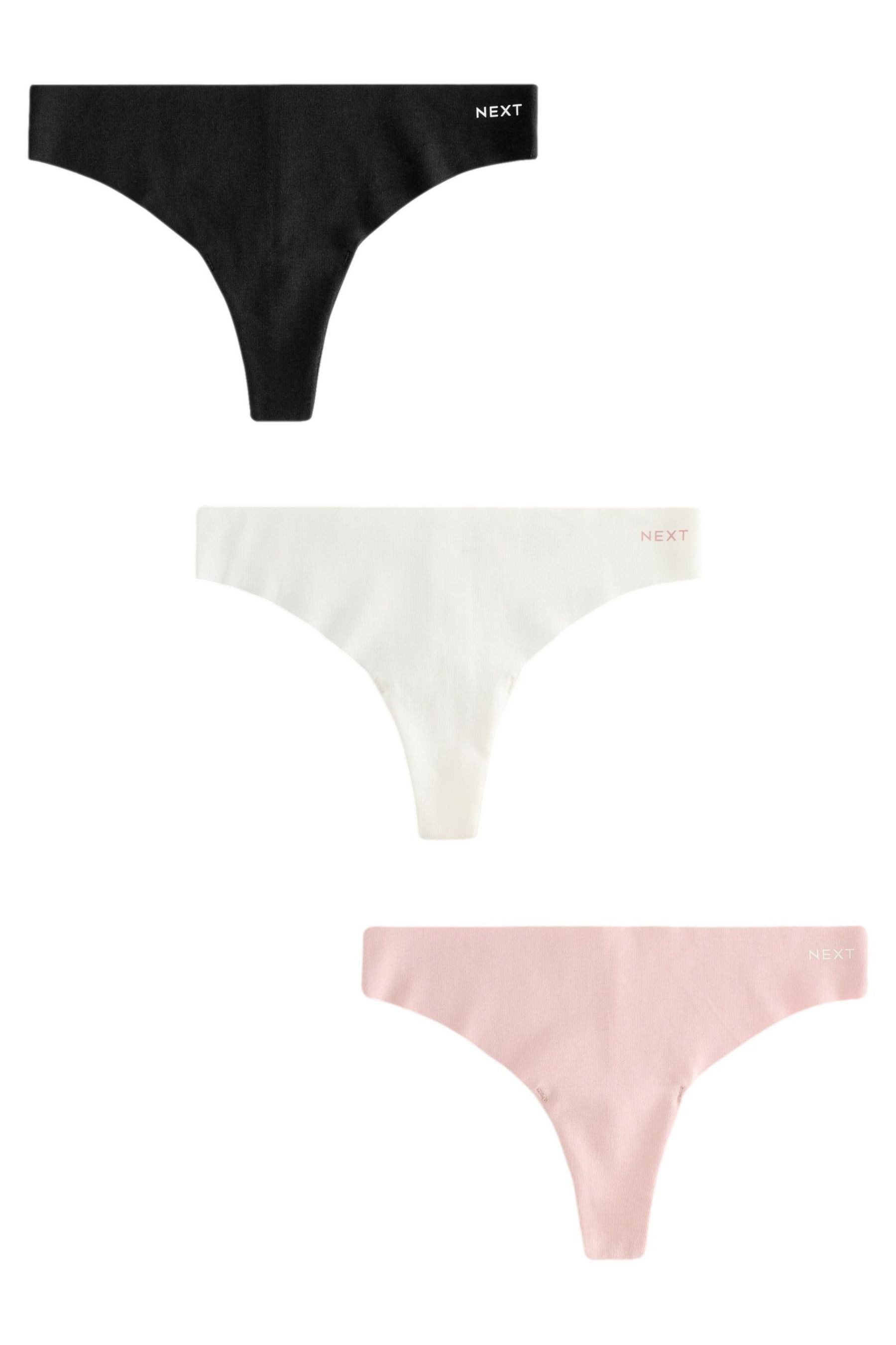 String Nahtlose Tanga-Slips mit Baumwolle, 3er-Pack