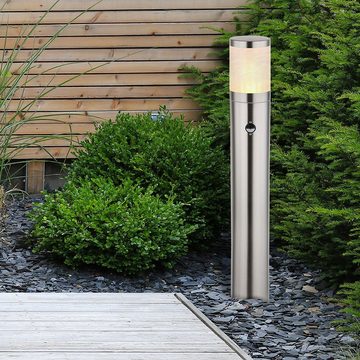 etc-shop Pollerleuchte, Leuchtmittel nicht inklusive, Stehleuchte Außenlampe Wegeleuchte Gartenlampe IP44 Sensor Edelstahl