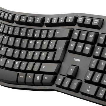 Hama Ergonomische Tastatur "EKC-400", mit Handballenauflage, Schwarz ergonomische Tastatur